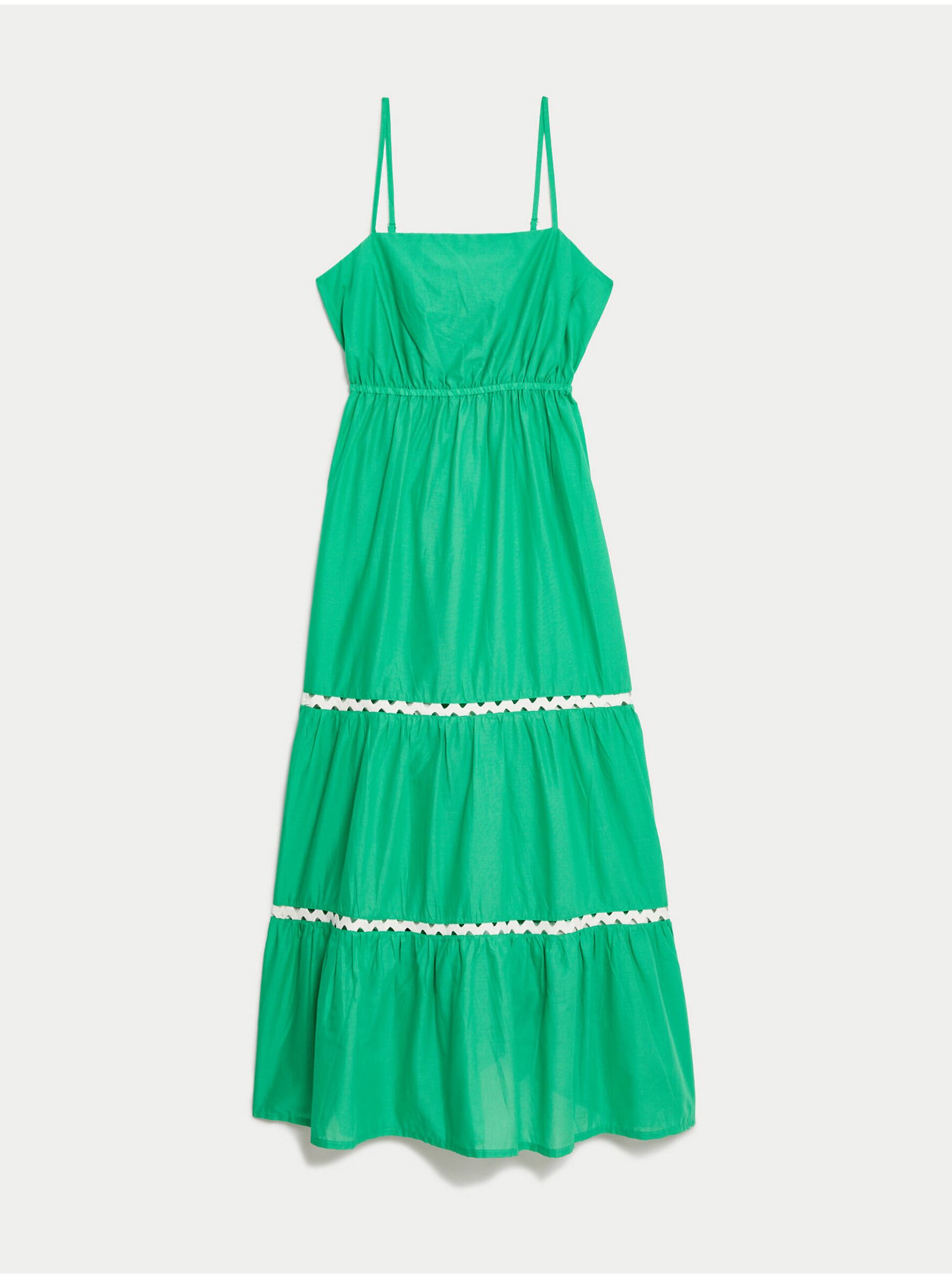 Lacno Zelené dámske šaty Marks & Spencer