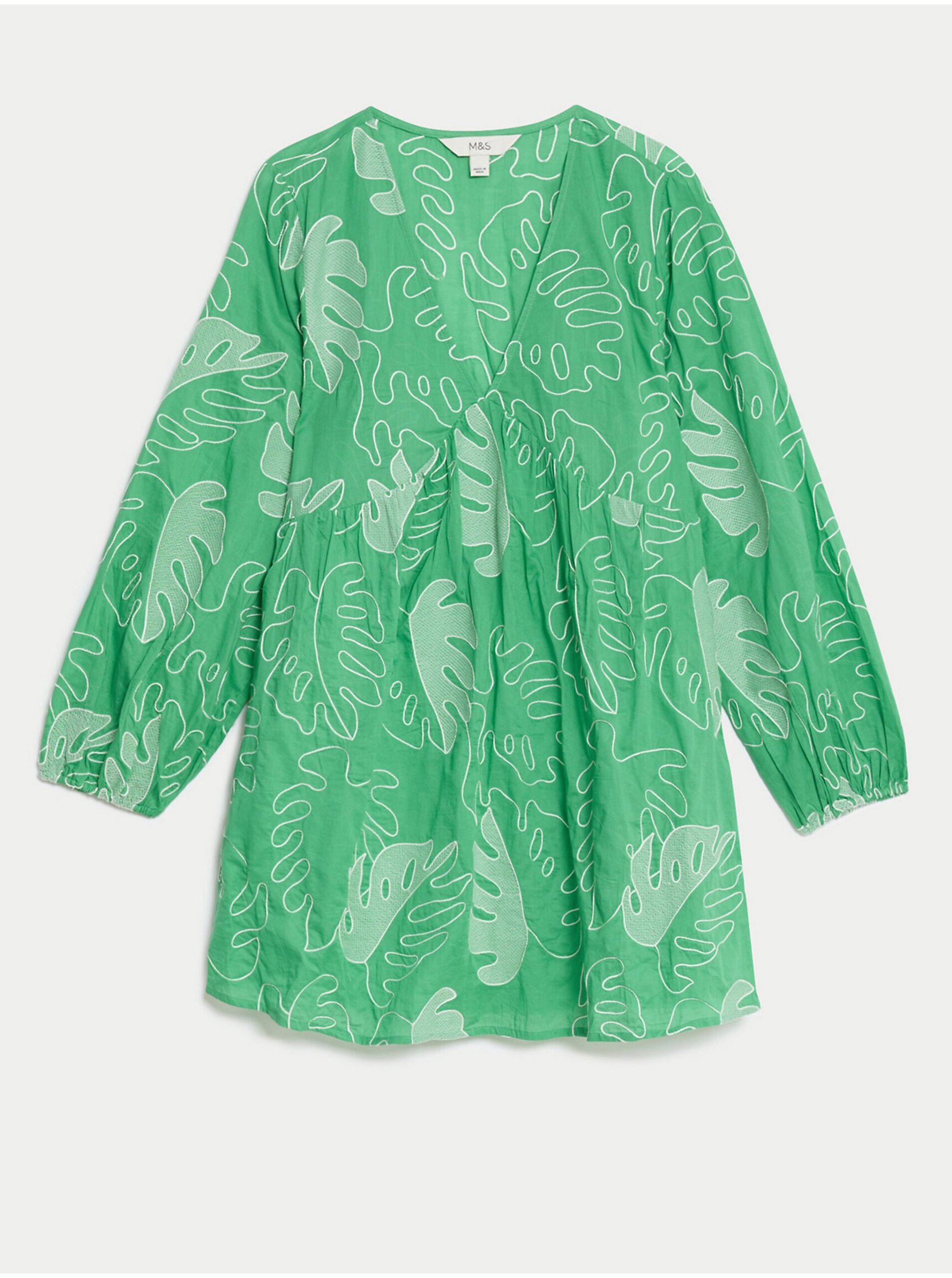 Levně Zelené dámské vzorované plážové šaty Marks & Spencer