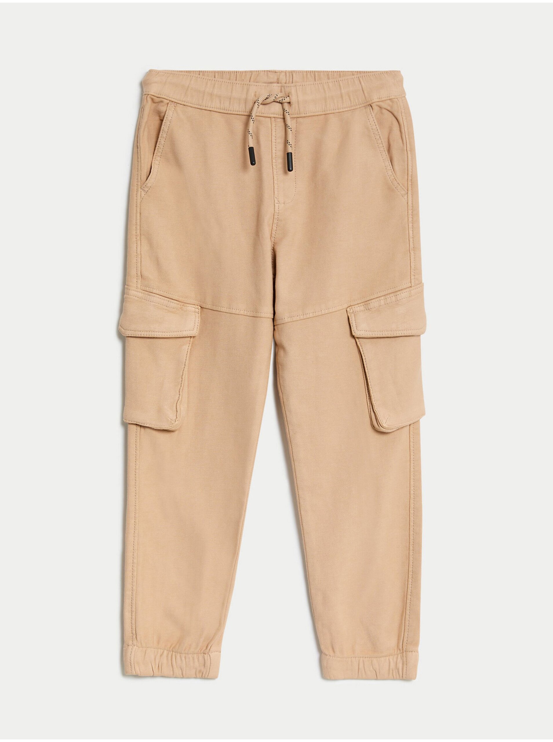 Lacno Béžové chlapčenské cargo nohavice Marks & Spencer