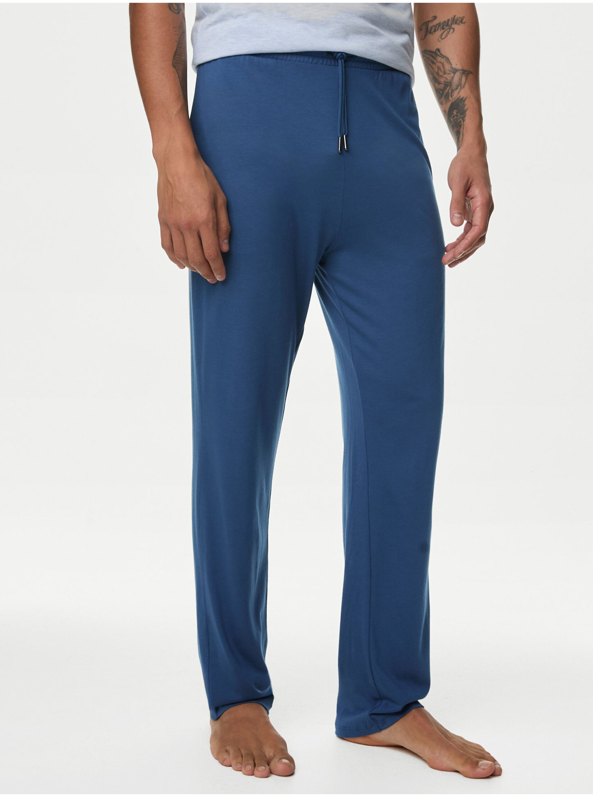 E-shop Modré pánske pyžamové nohavice Supima® Marks & Spencer