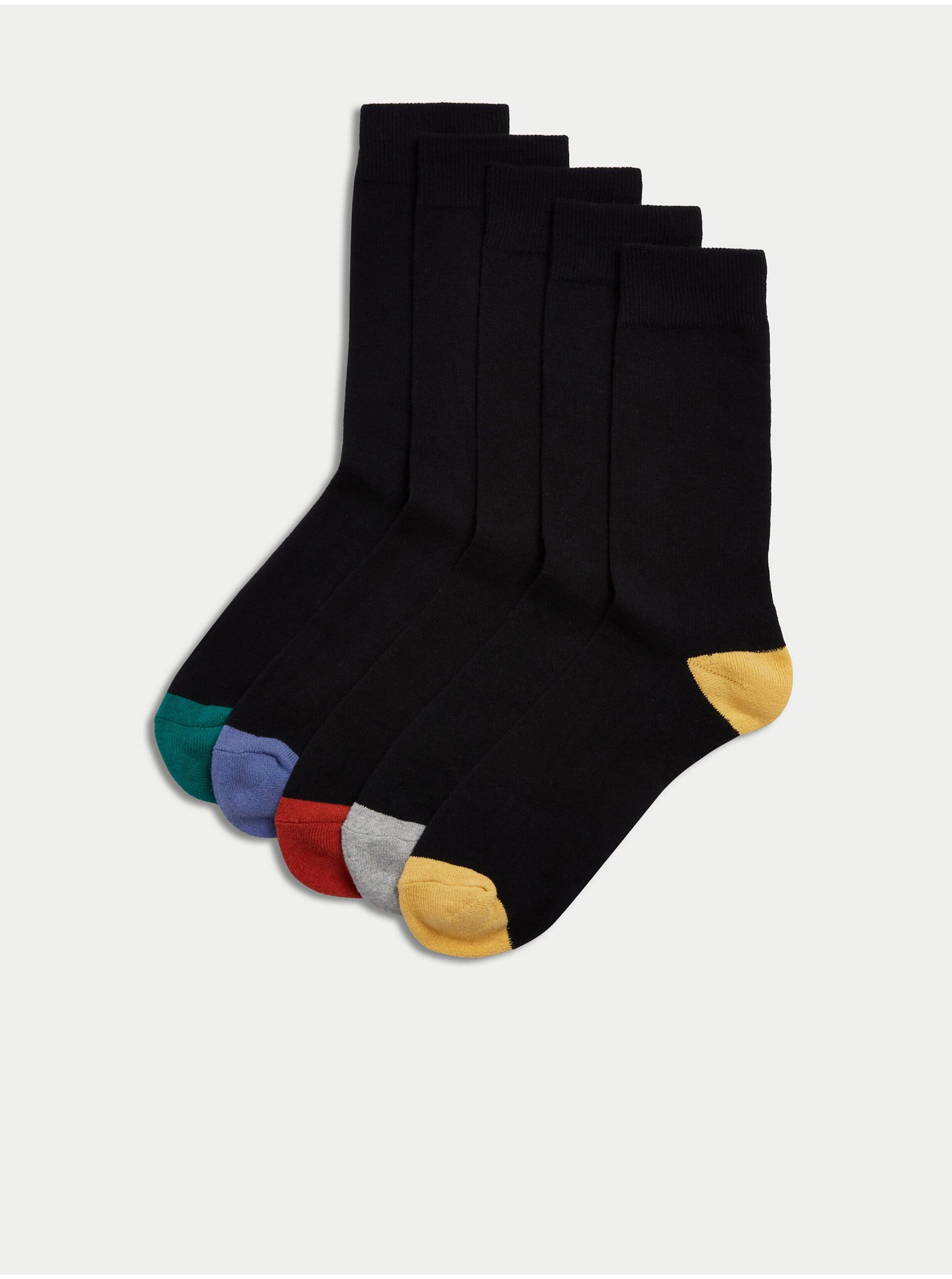 Levně Sada tří párů pánských ponožek v černé barvě Marks & Spencer Cool & Fresh™
