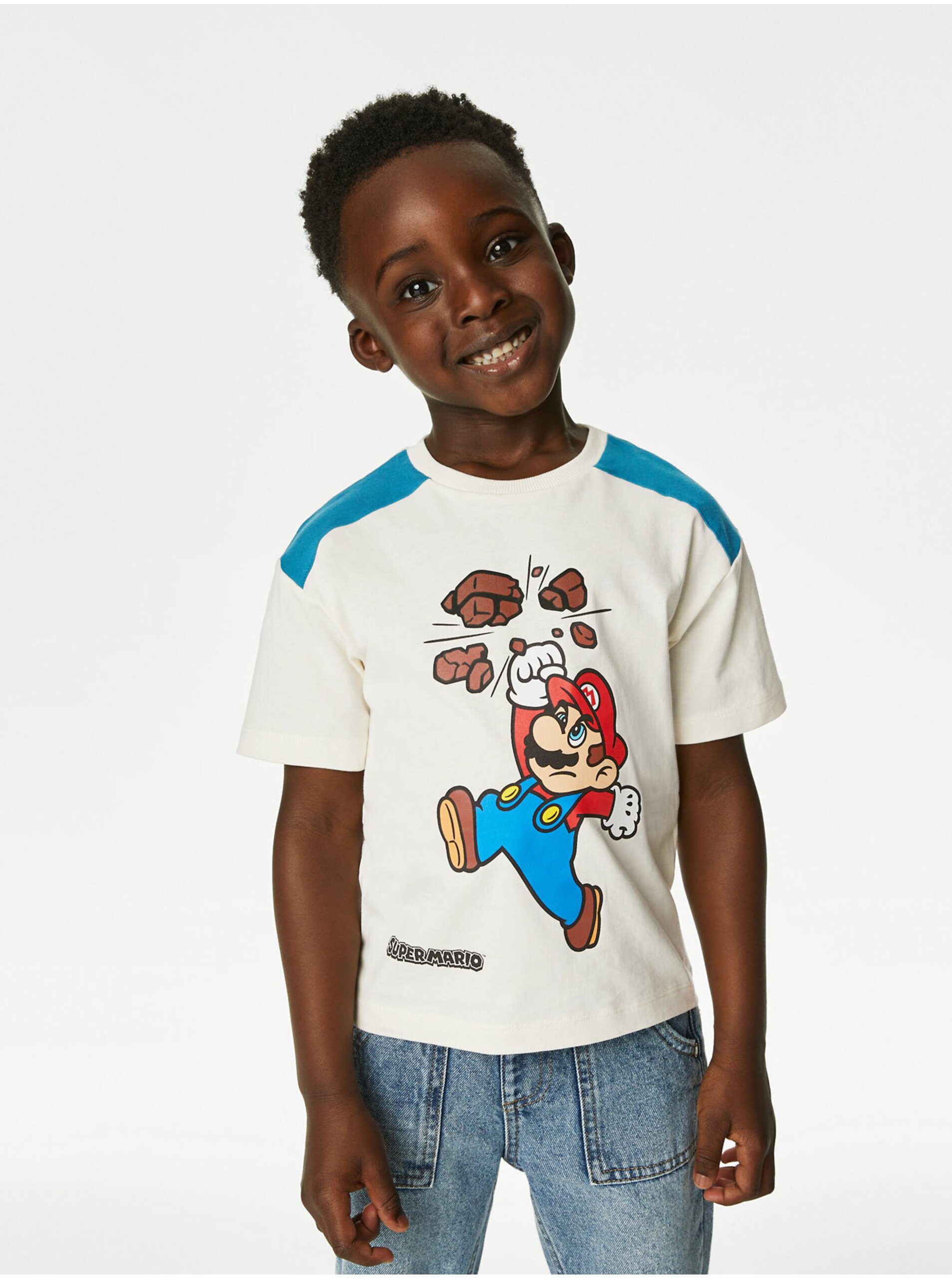 Levně Bílé klučičí tričko Marks & Spencer Super Mario™