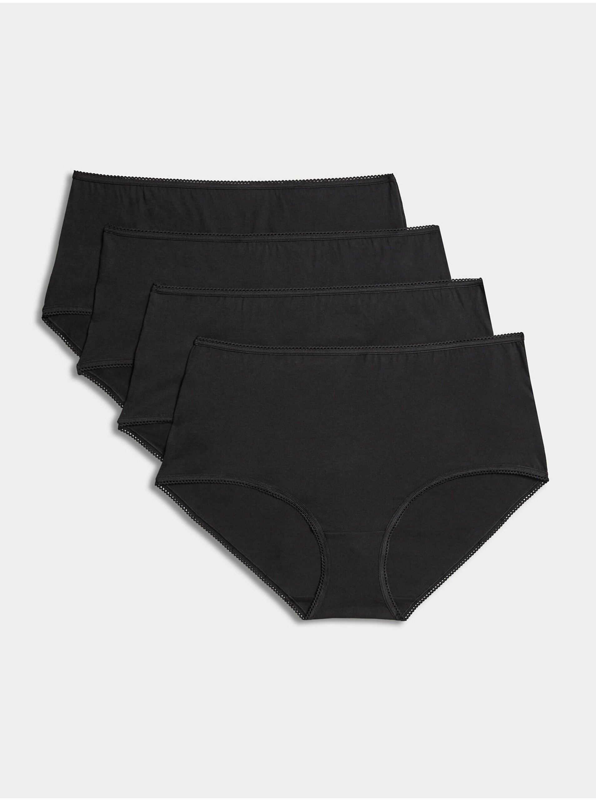 Lacno Súprava štyroch dámskych nohavičiek v čiernej farbe Marks & Spencer