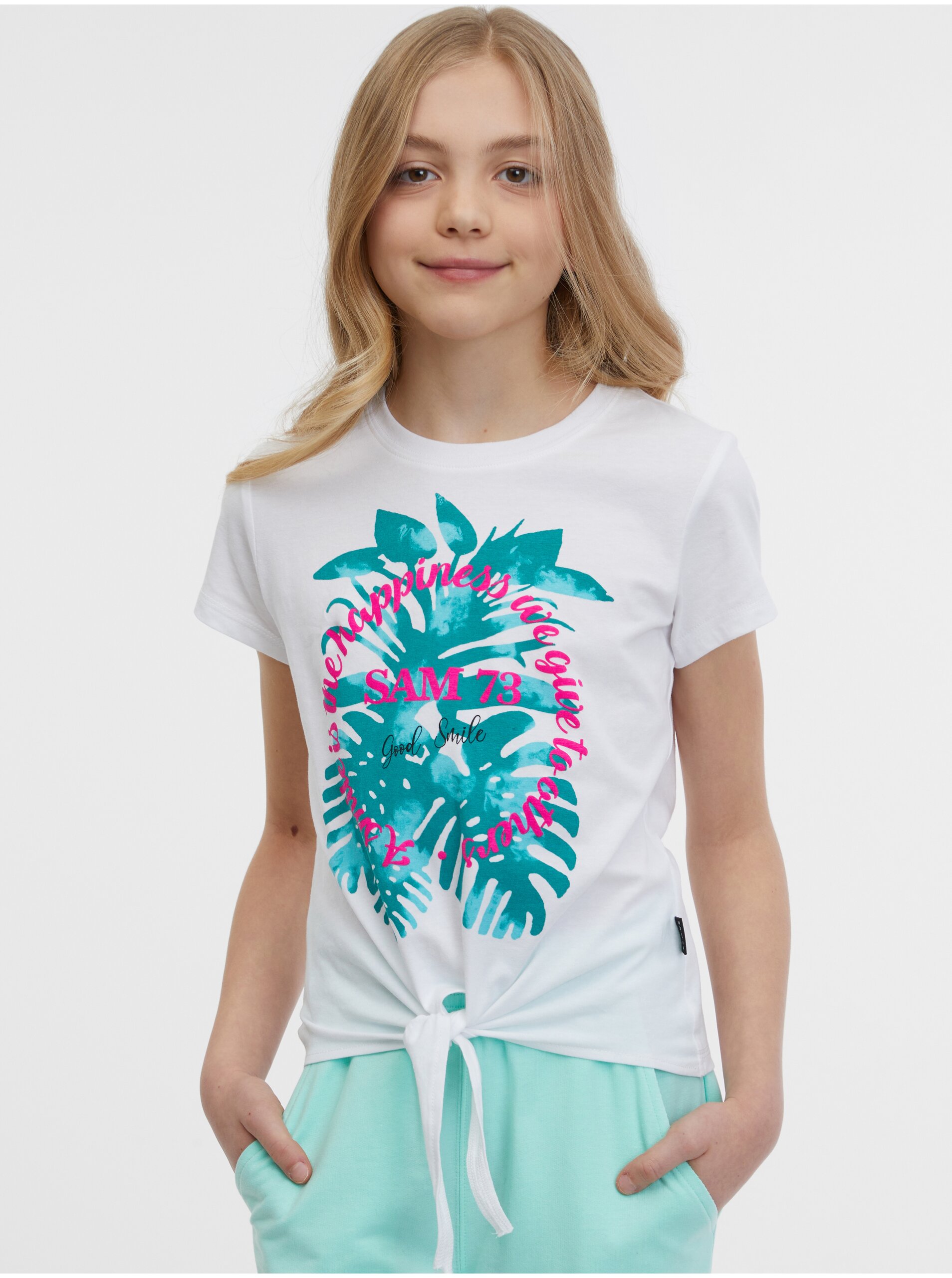 E-shop Biele dievčenské tričko SAM 73 Kiara