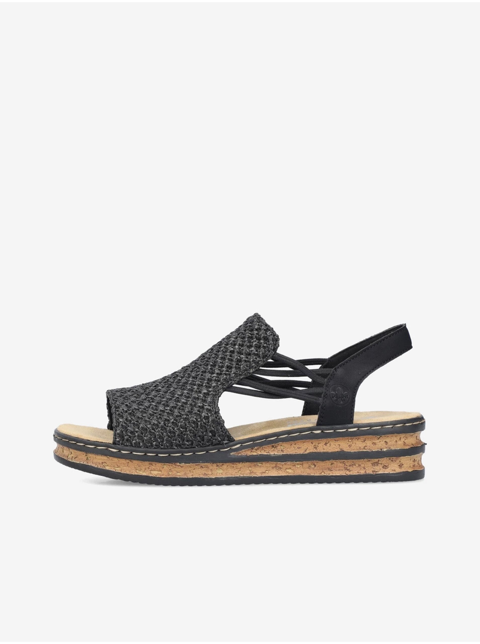 E-shop Čierne dámske sandálky Rieker