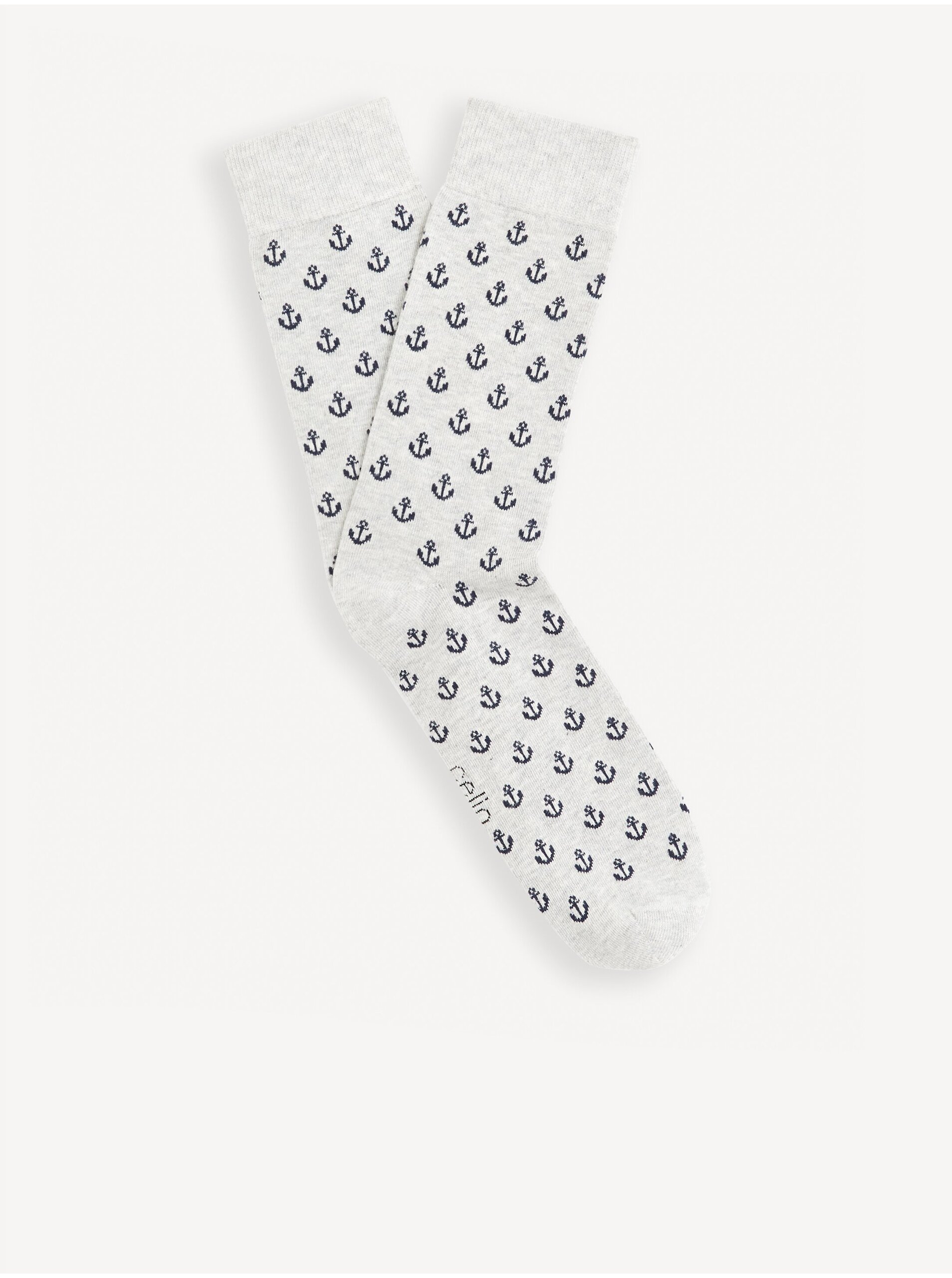 E-shop Světle šedé vzorované ponožky Celio Gisoancre