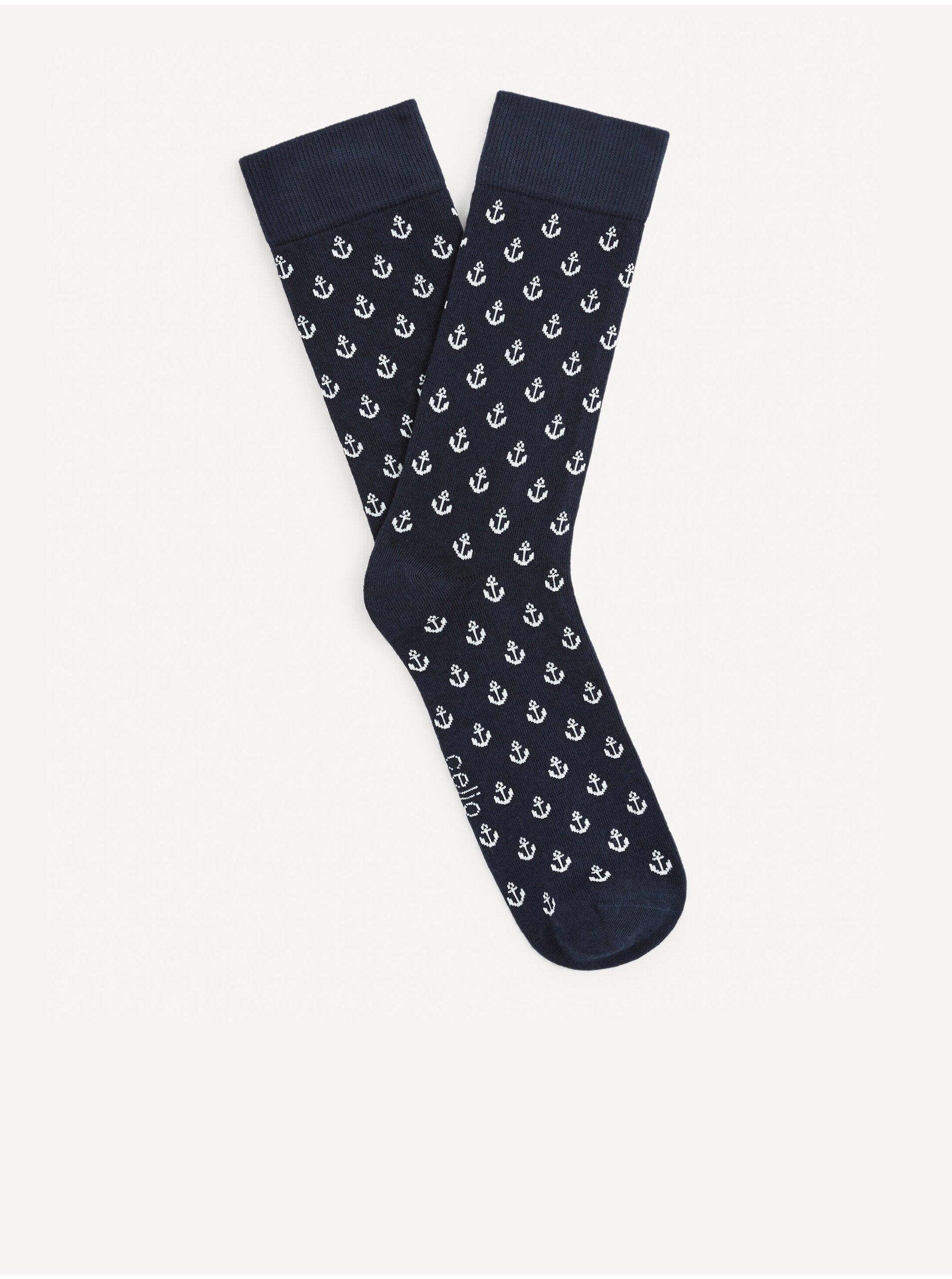 E-shop Tmavě modré pánské vzorované ponožky Celio Gisoancre