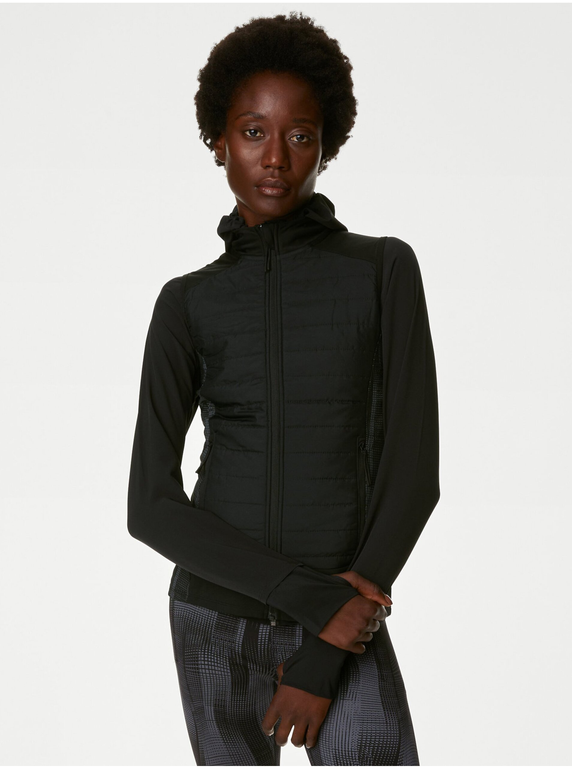Levně Černá dámská prošívaná vesta Marks & Spencer Stormwear™