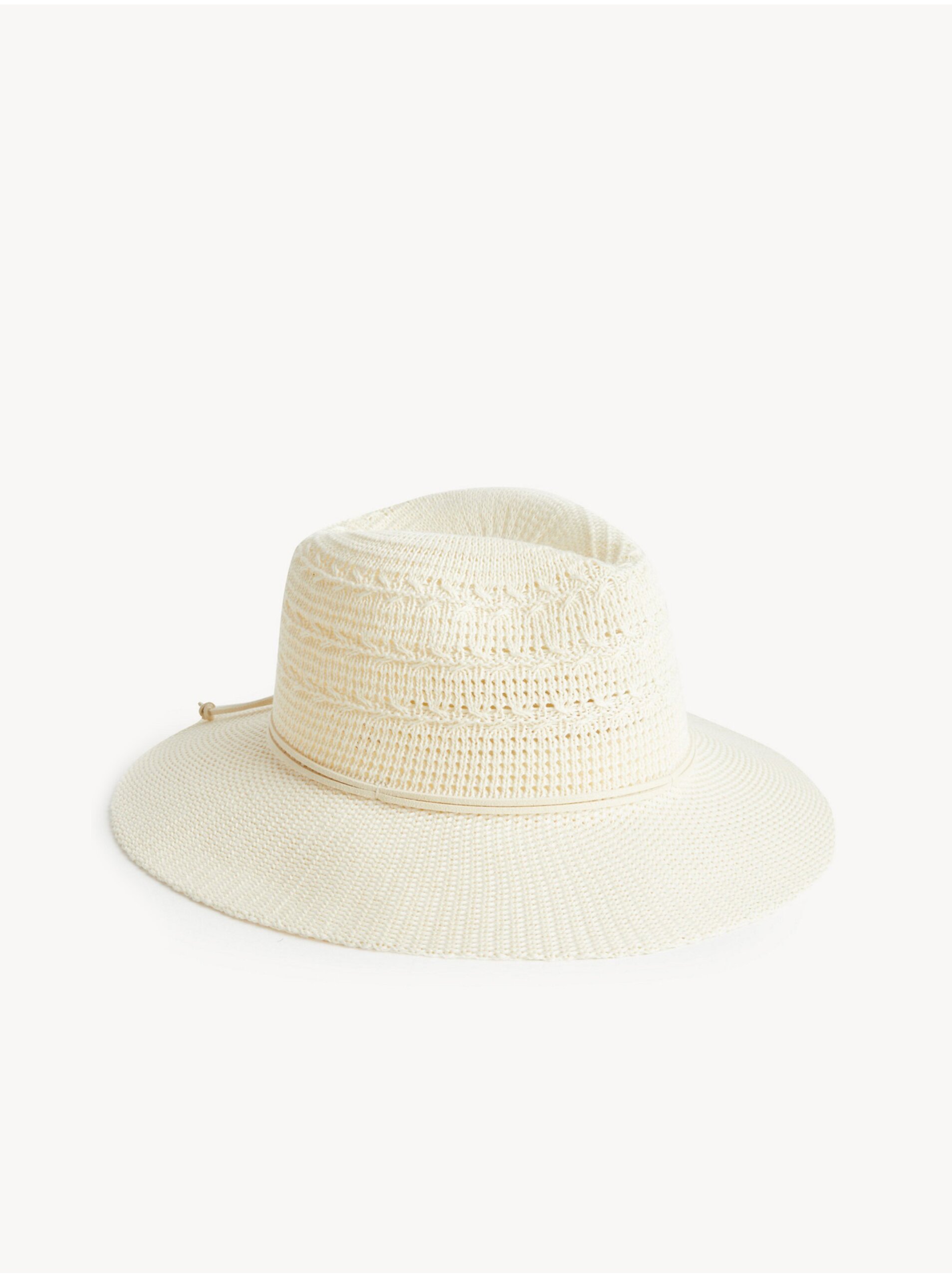 Lacno Biely klobúk s ozdobným detailom Marks & Spencer