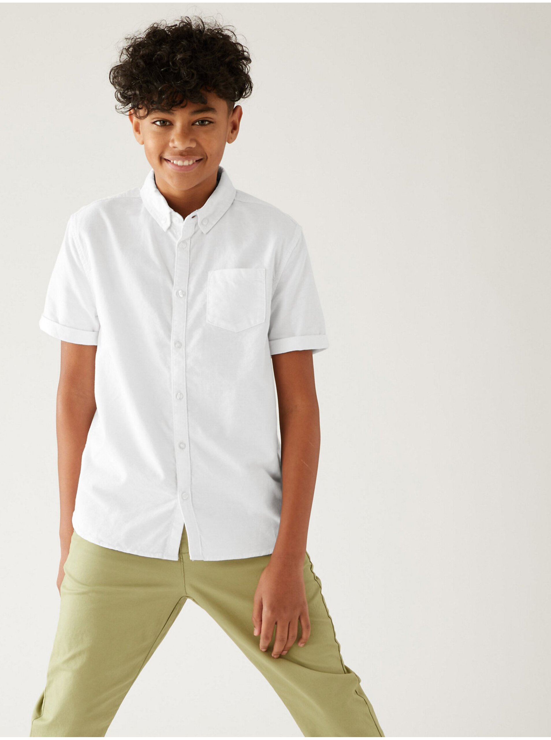 Lacno Biela chlapčenská košeľa Marks & Spencer