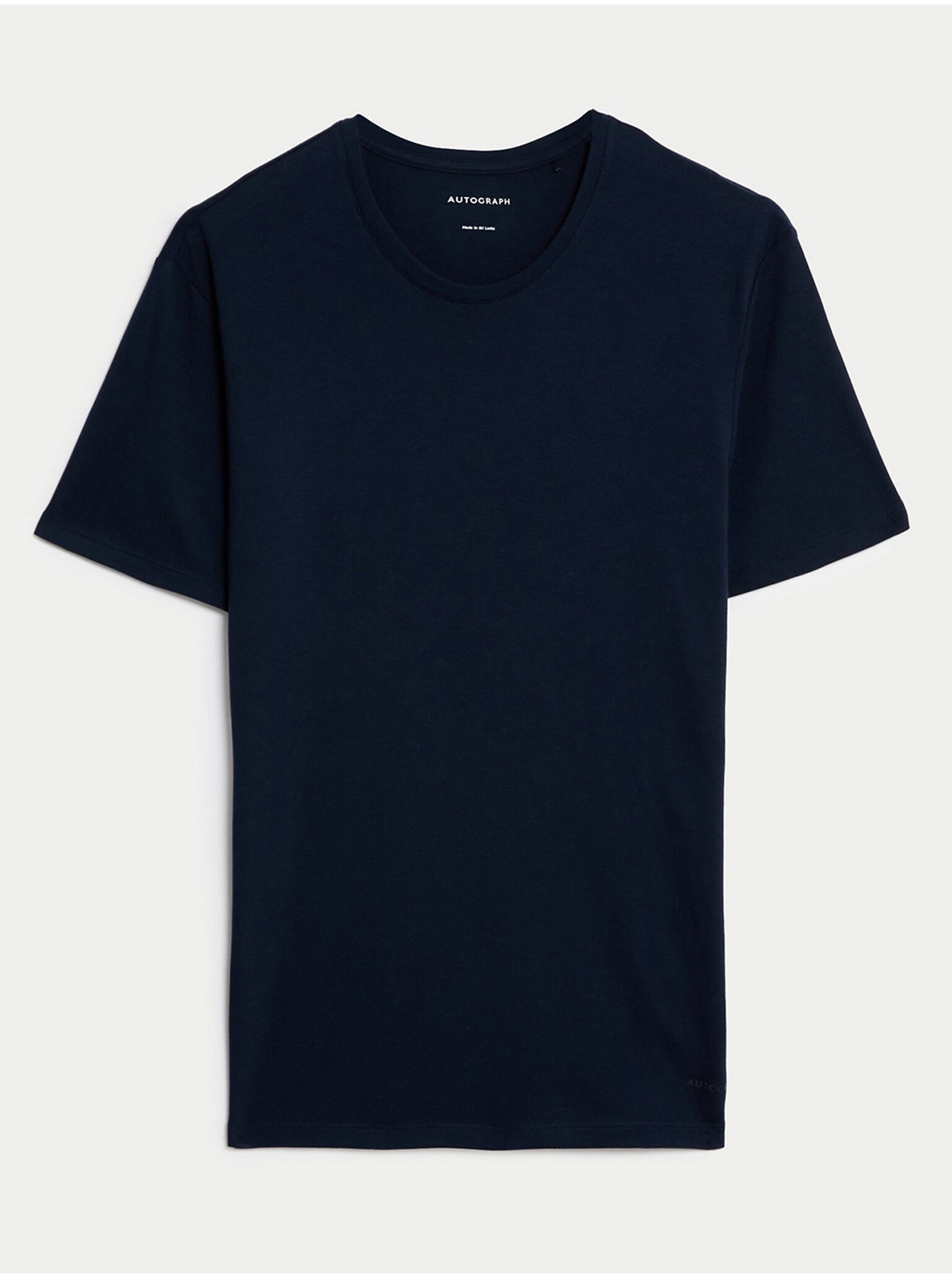 Levně Tmavě modré pánské basic tričko Marks & Spencer