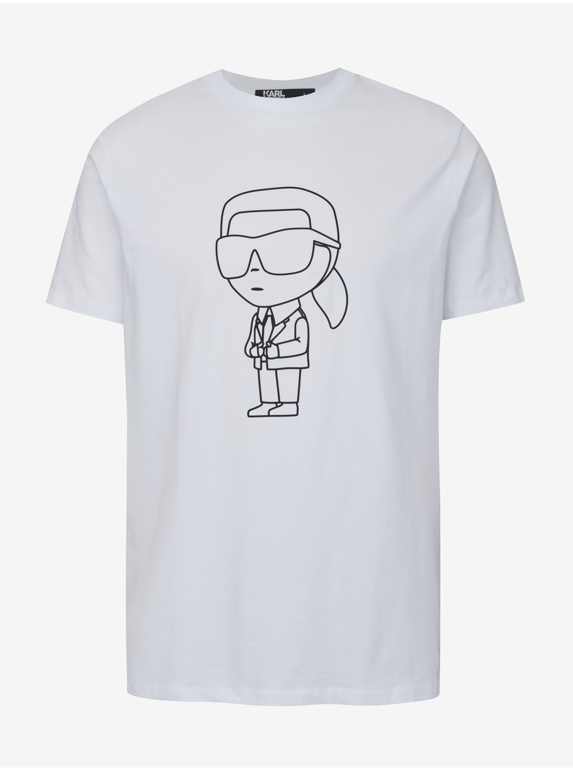 E-shop Bílé pánské tričko KARL LAGERFELD