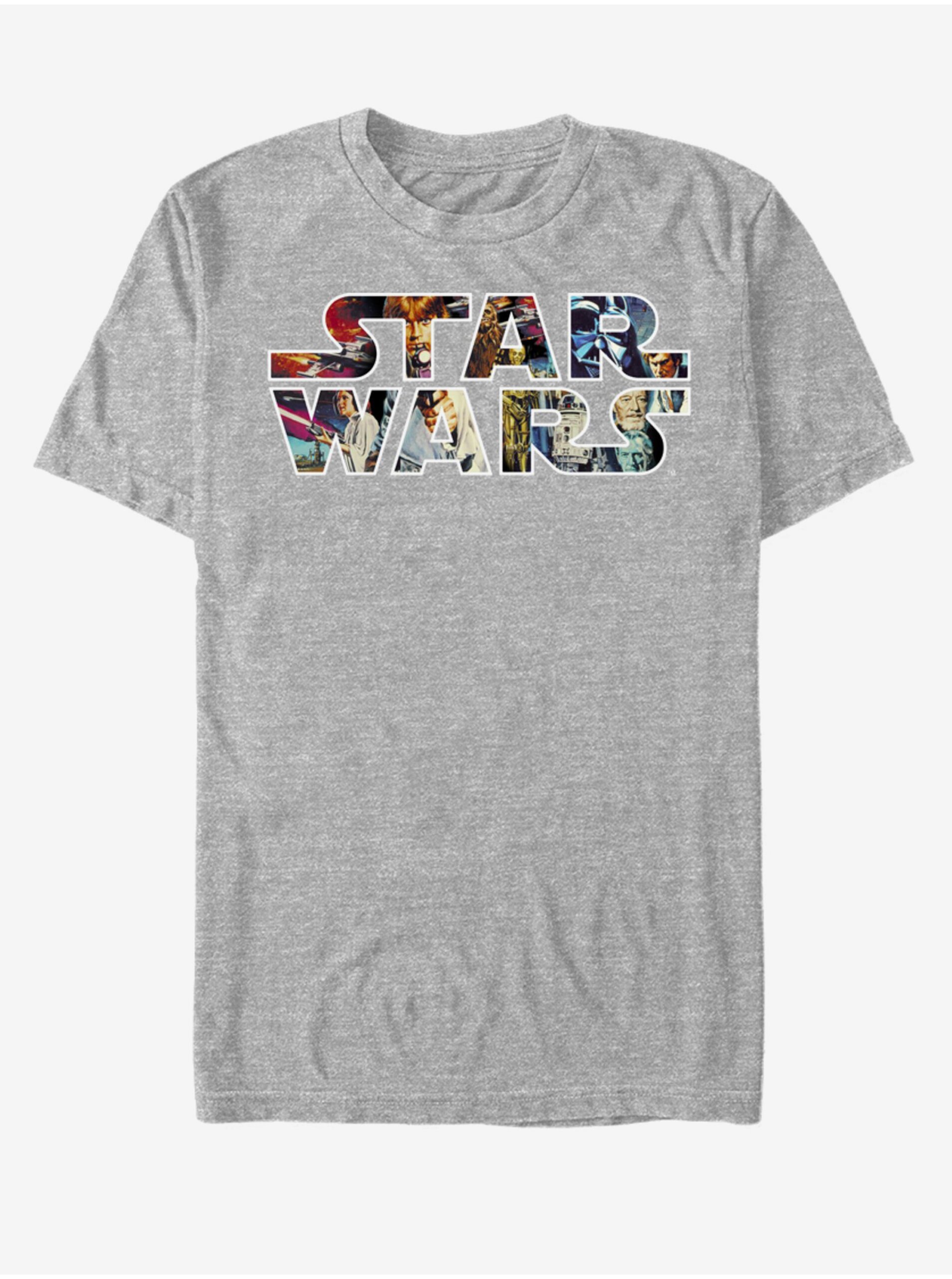 Lacno Šedé unisex melírované tričko ZOOT.Fan Star Wars Epic Logo
