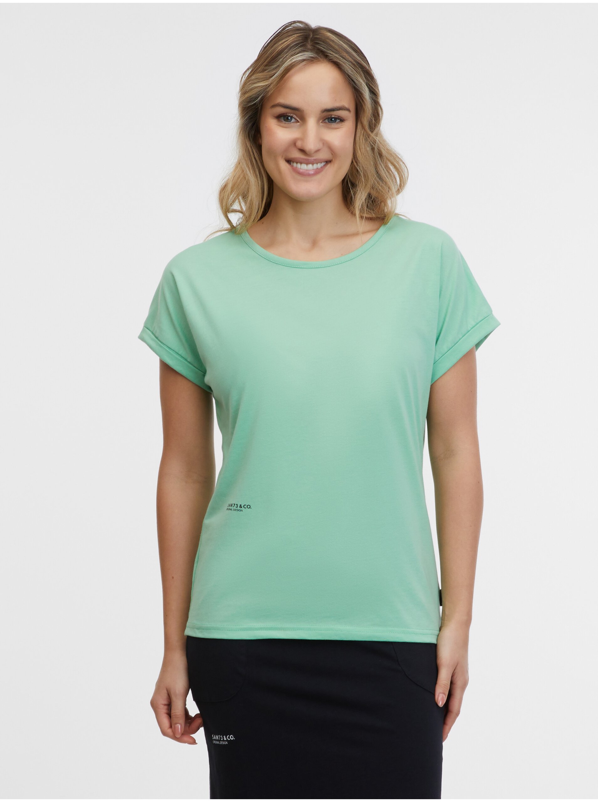 Levně Světle zelené dámské tričko SAM 73 Cristina