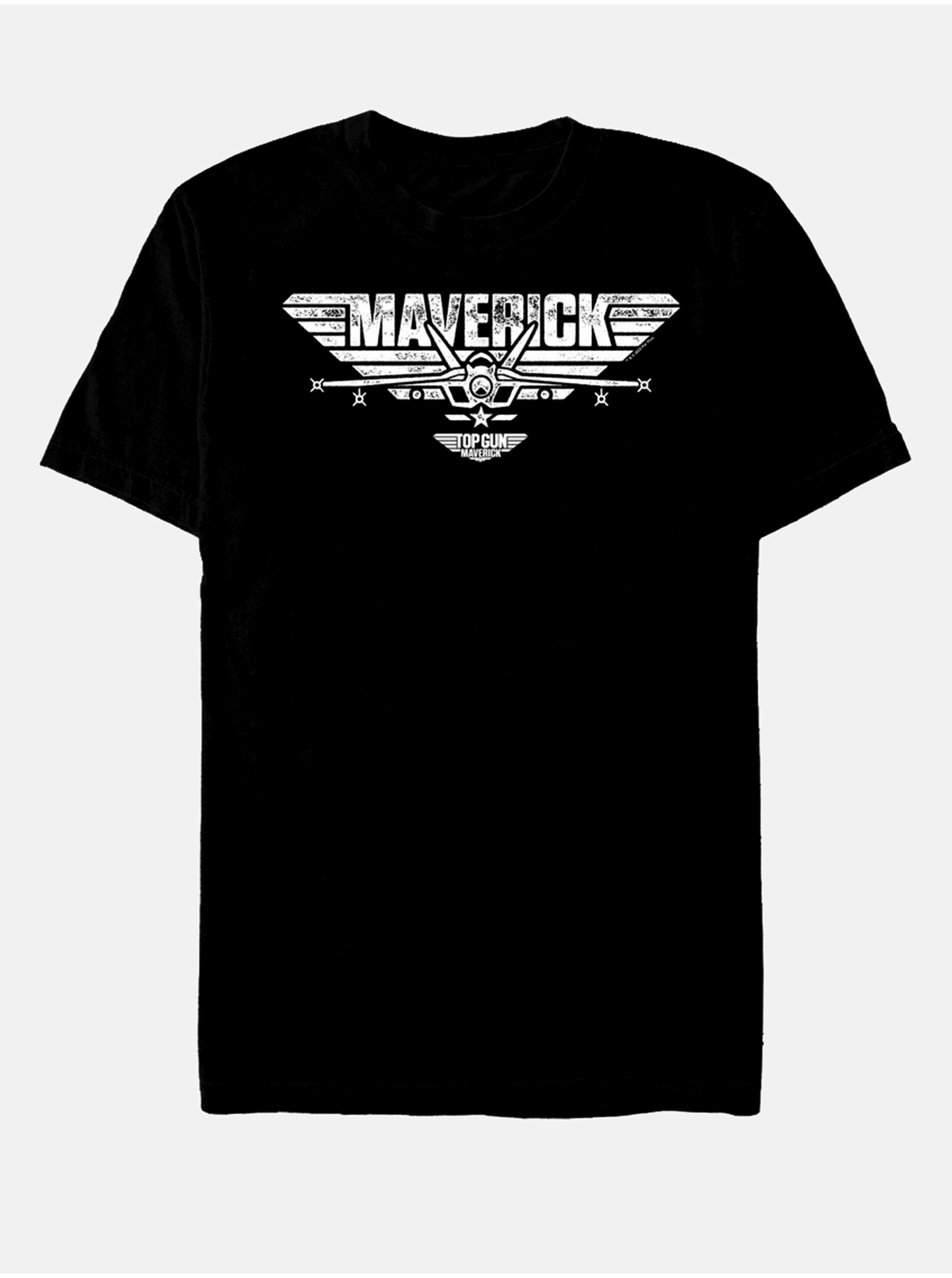 Lacno Čierne unisex tričko Paramount White Maverick