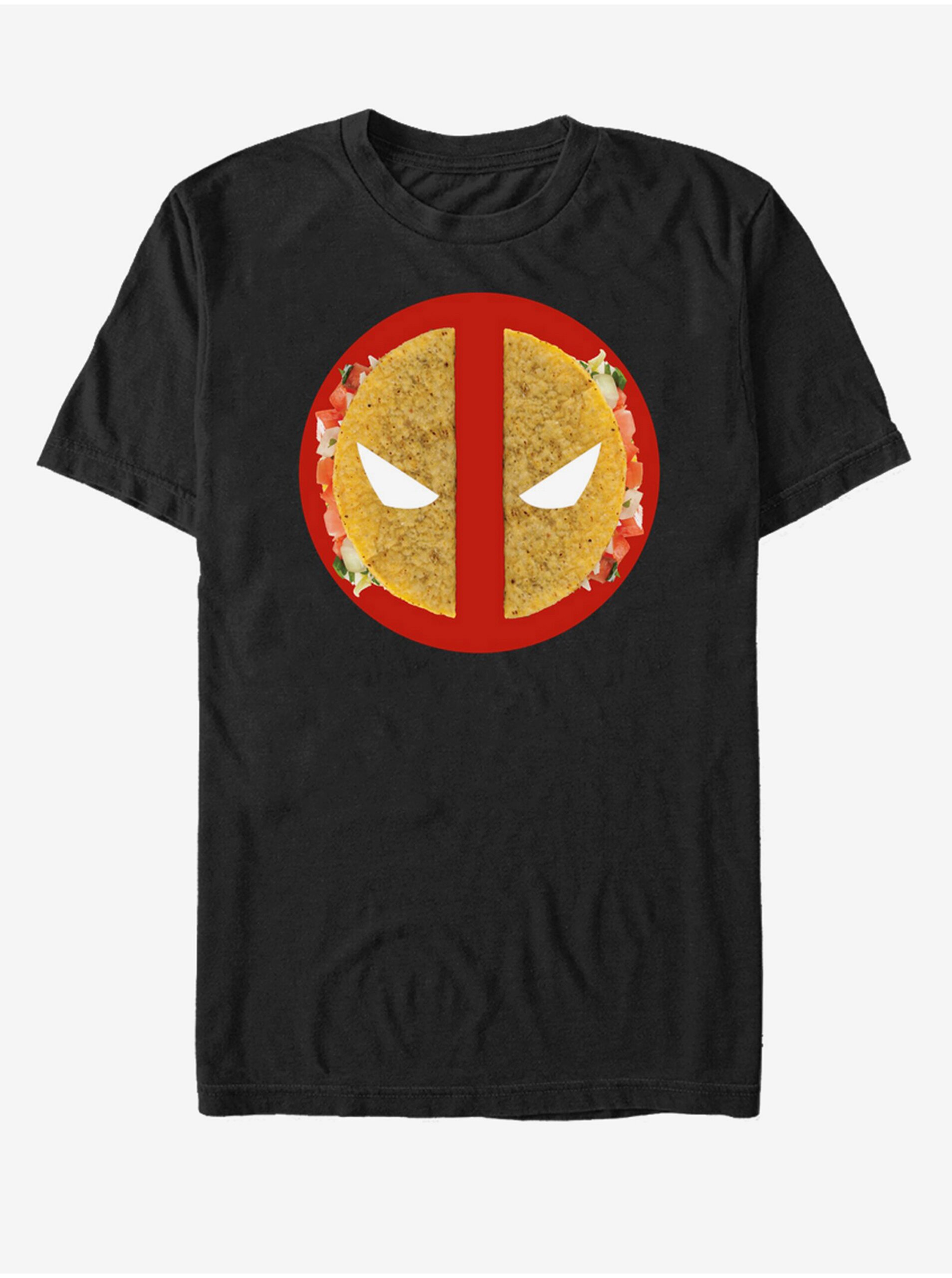 Levně Černé unisex tričko Marvel Deadpool Taco Face