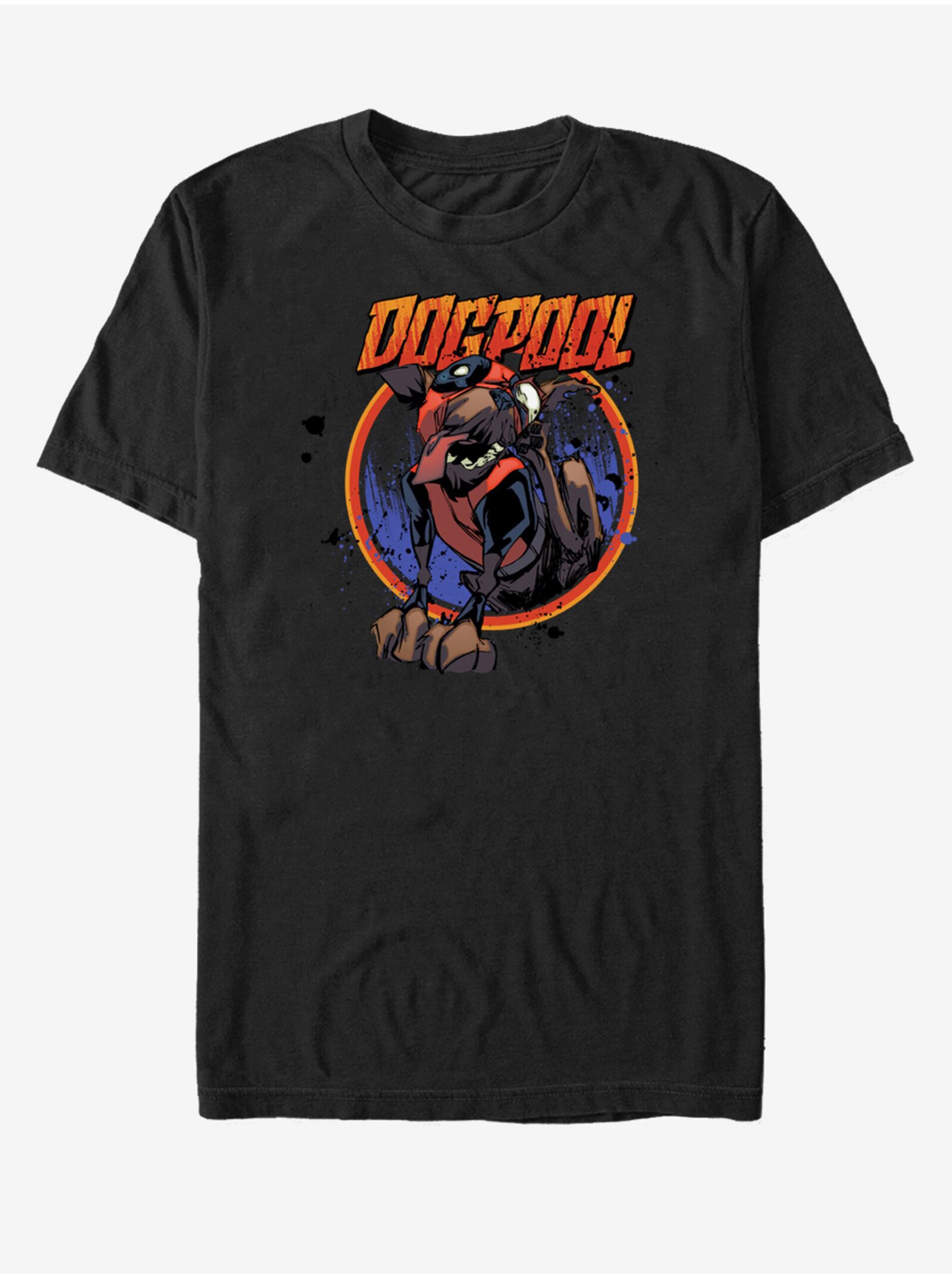 Lacno Čierne unisex tričko Marvel Doggypool