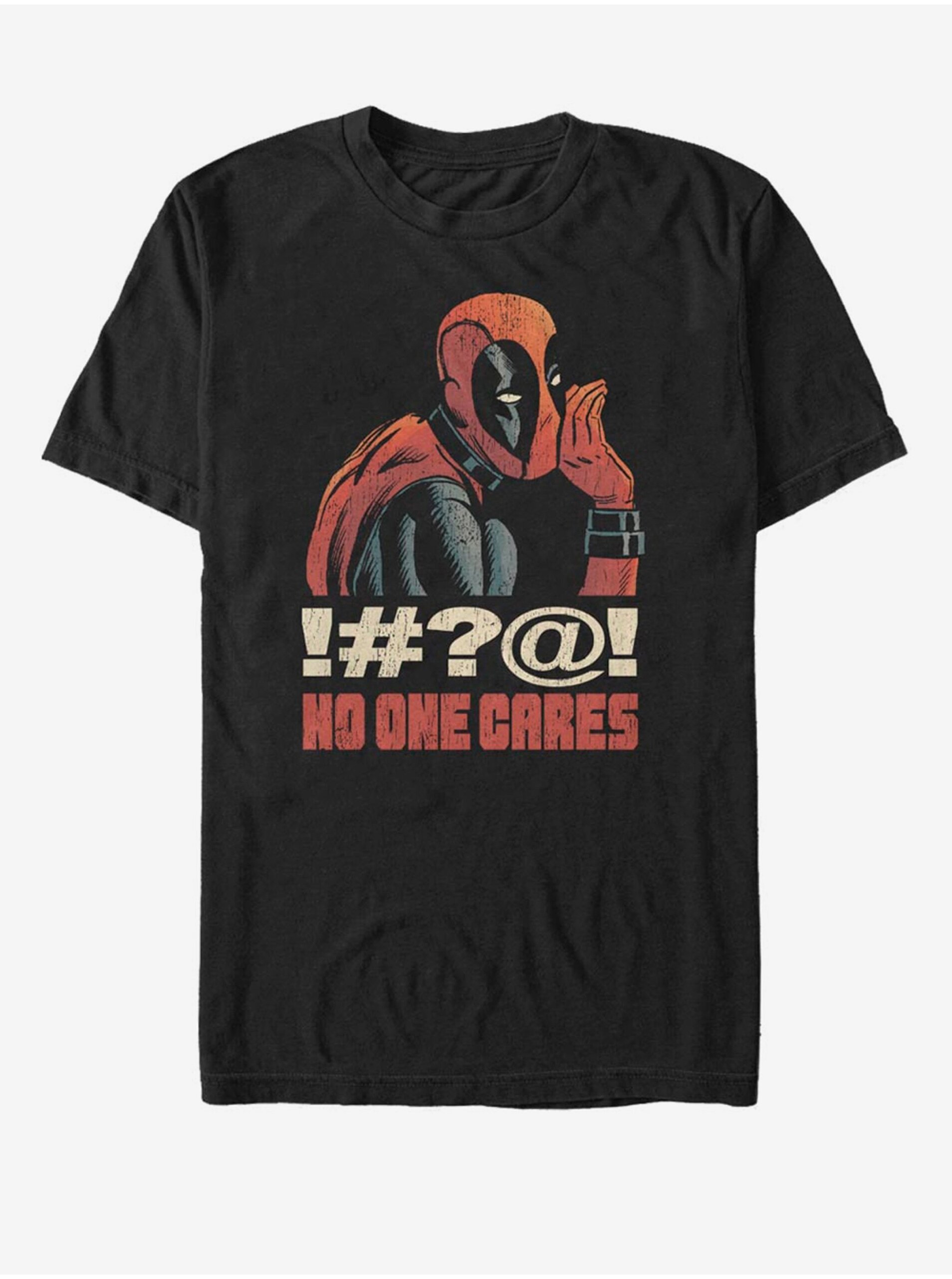Lacno Čierne unisex tričko Marvel No One Cares