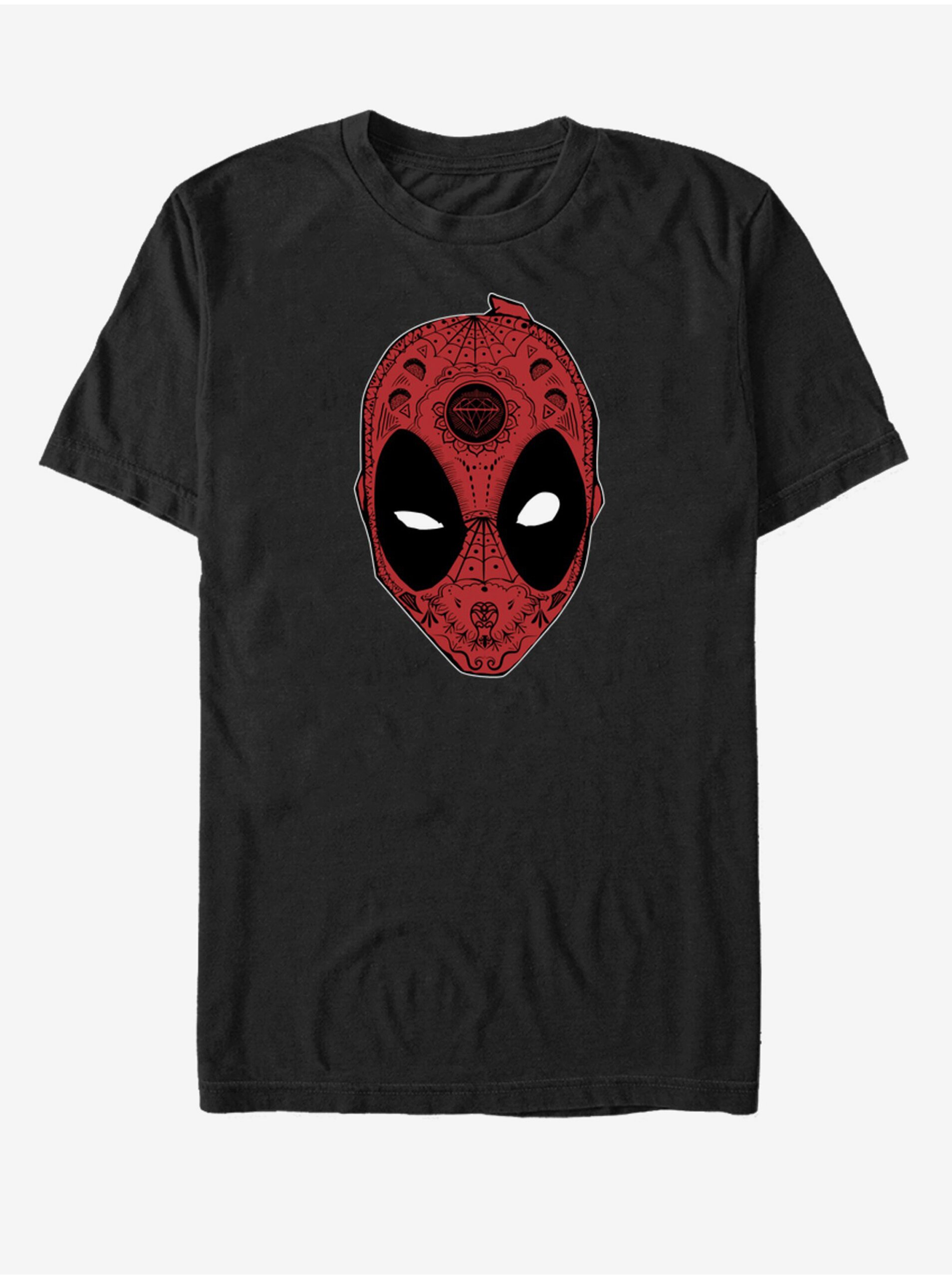 Lacno Čierne unisex tričko Marvel Deadpool Sugar Skull