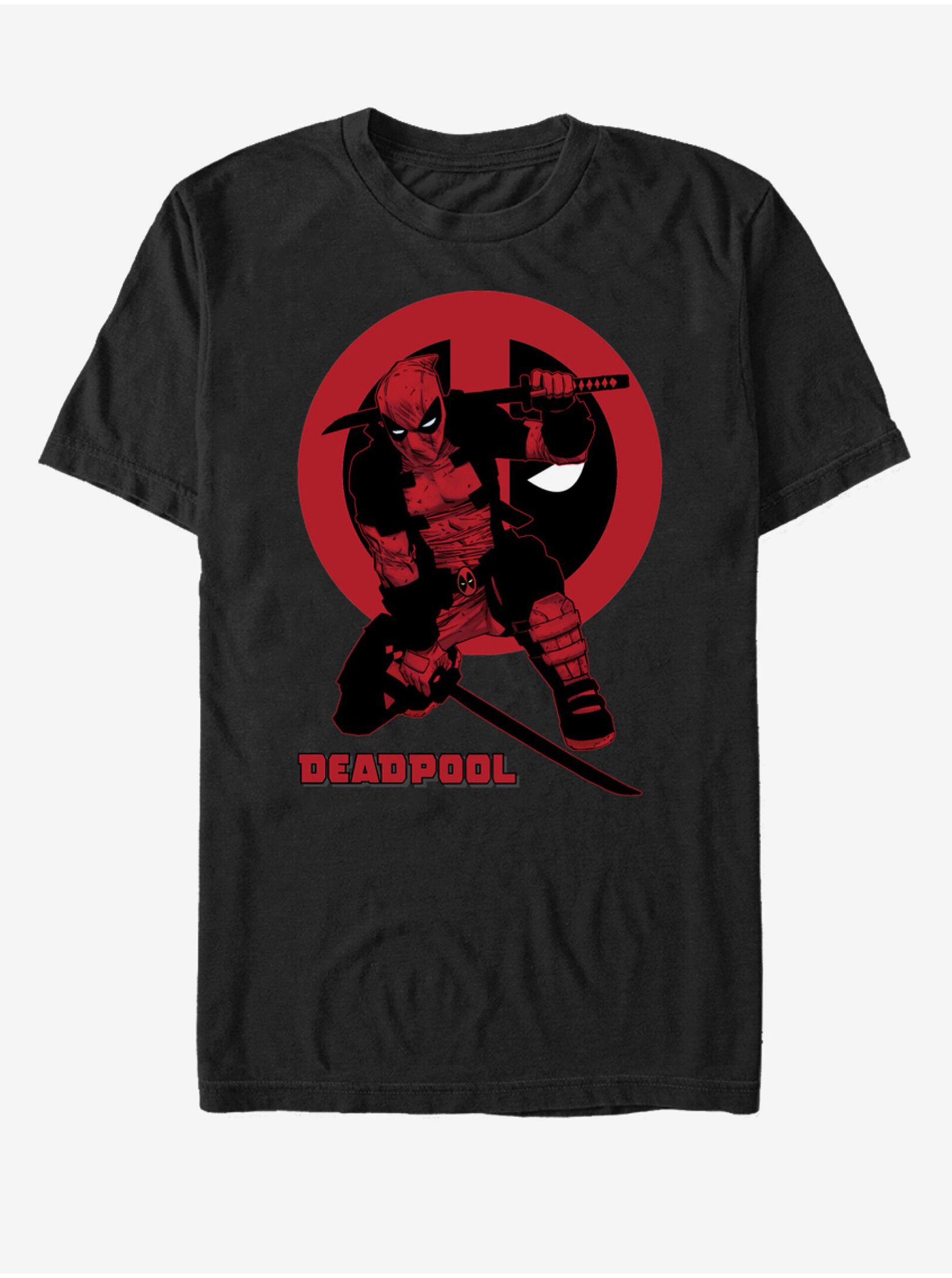 Levně Černé unisex tričko Marvel Samurai Deadpool