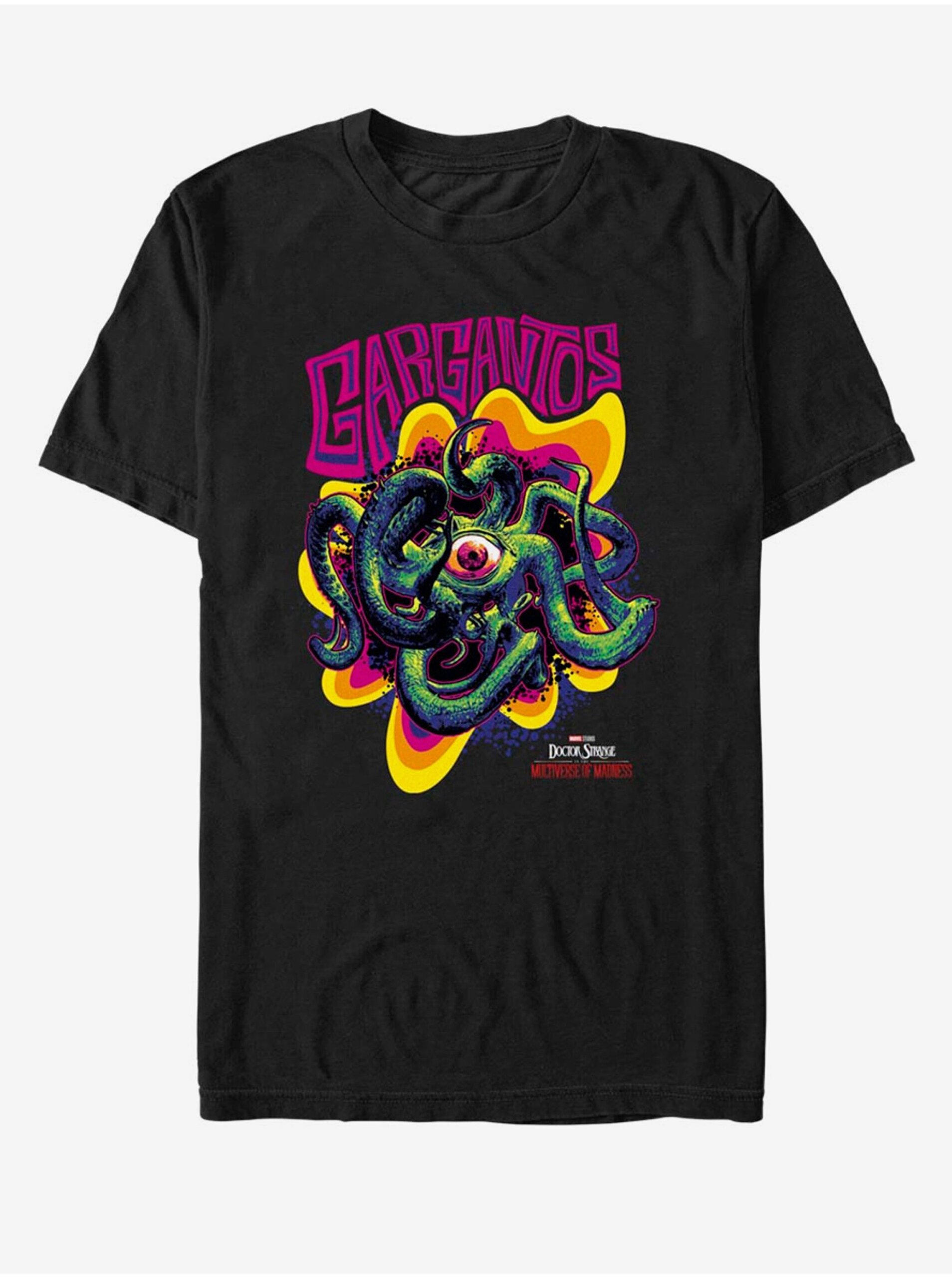 Lacno Čierne unisex tričko Marvel Colorful Gargantos