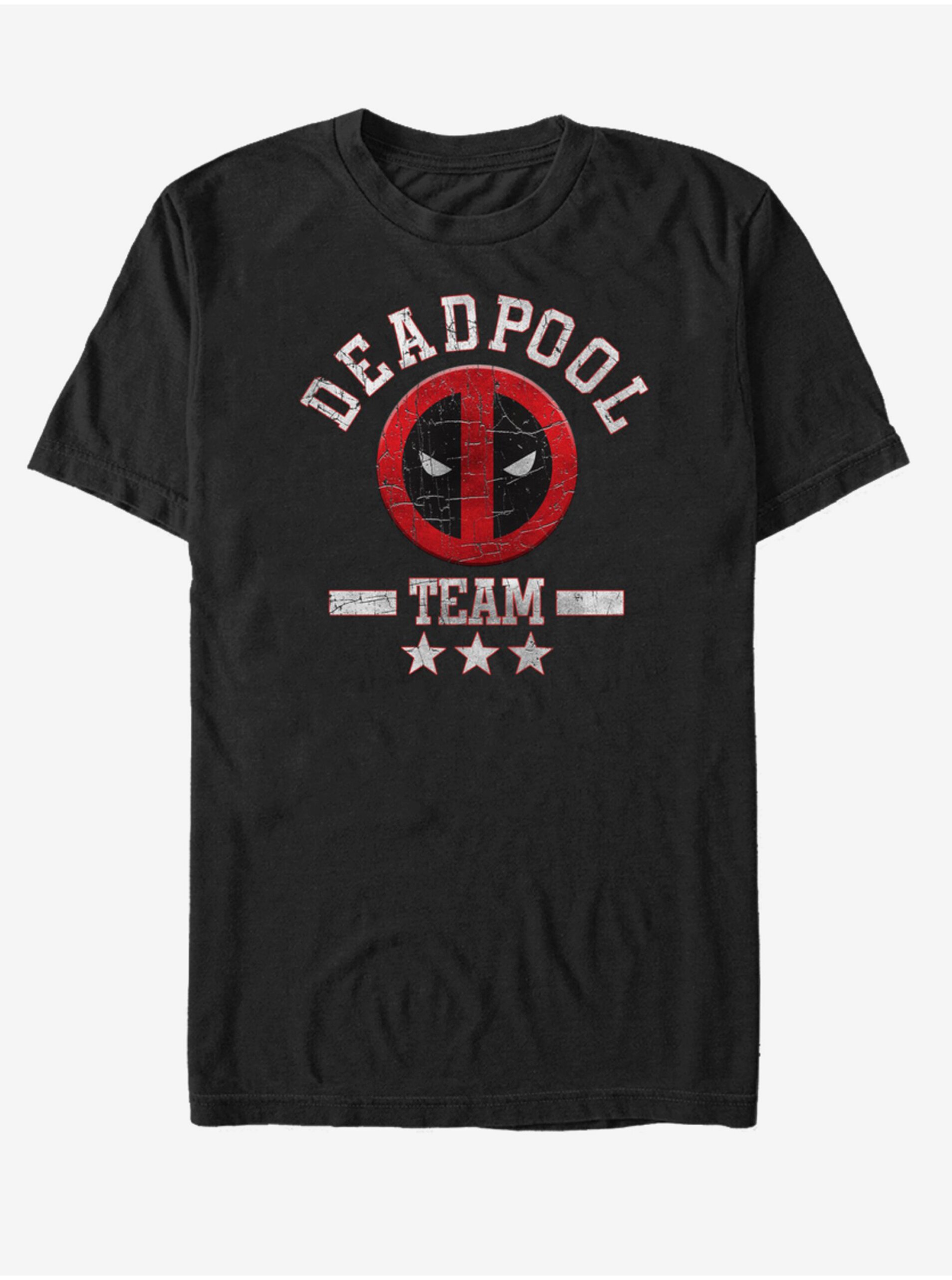 Lacno Čierne unisex tričko Marvel Deadpool Team Stuff