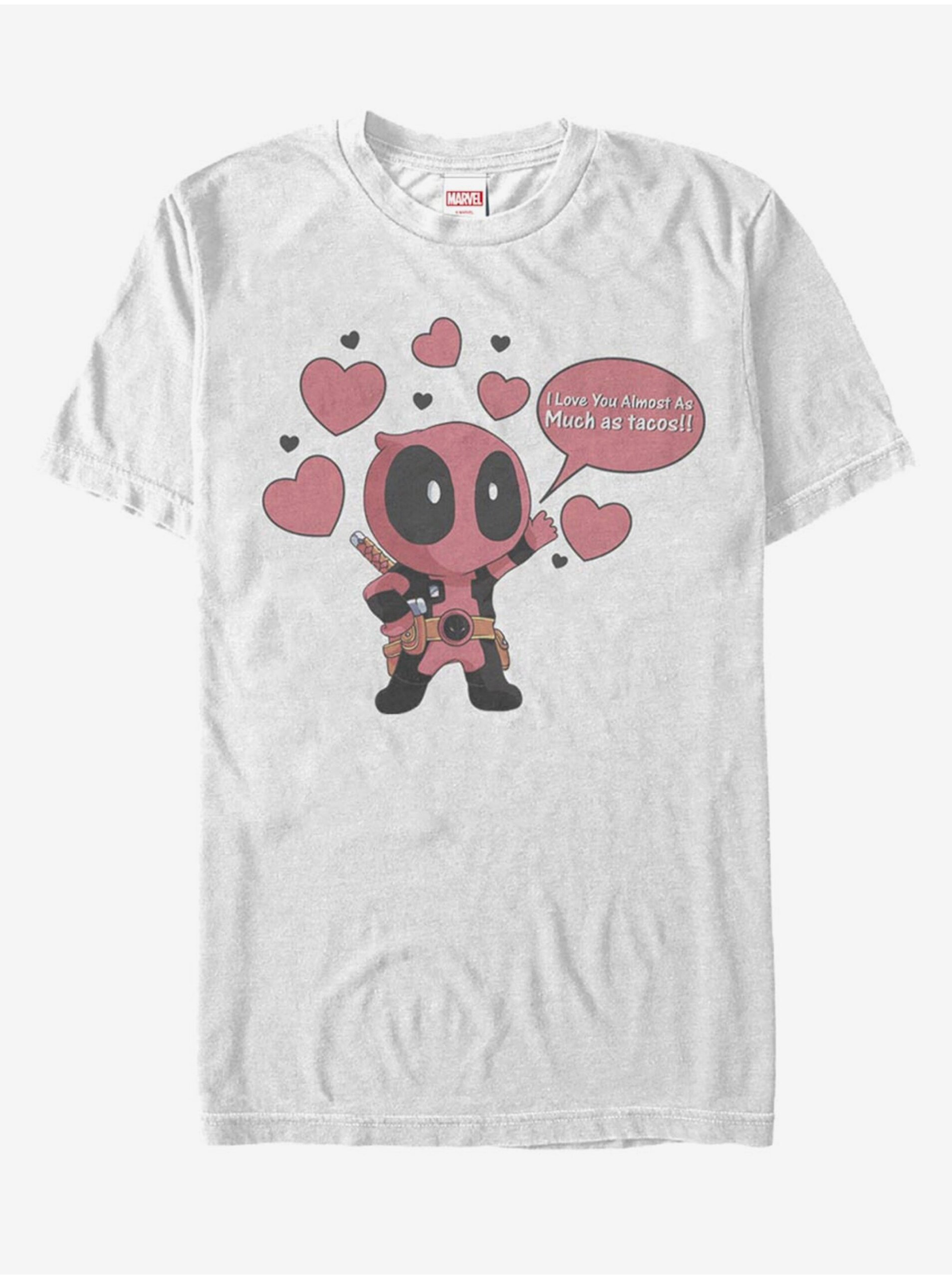 E-shop Bílé unisex tričko Marvel Love Tacos