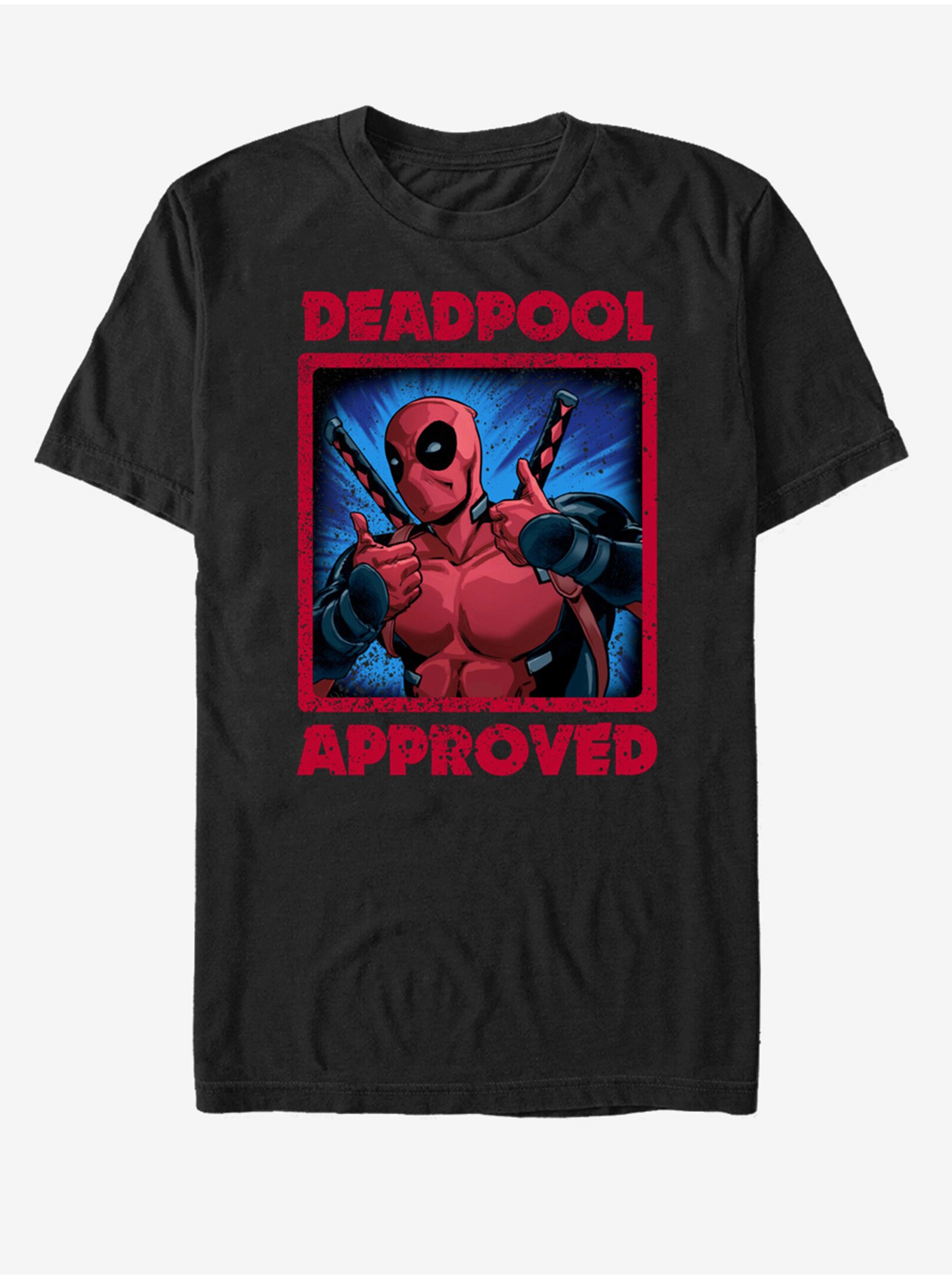 Levně Černé unisex tričko Marvel Deadpool Approved