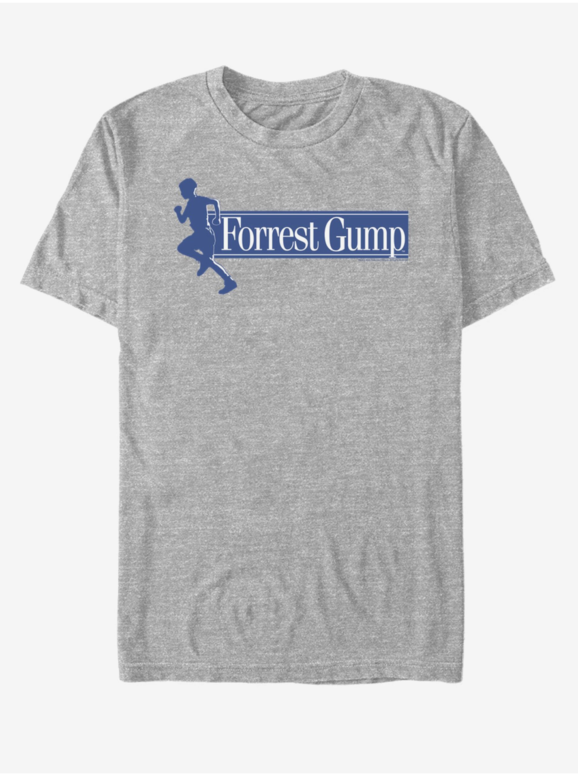 Lacno Šedé unisex melírované tričko Paramount Forrest Gump Running Logo