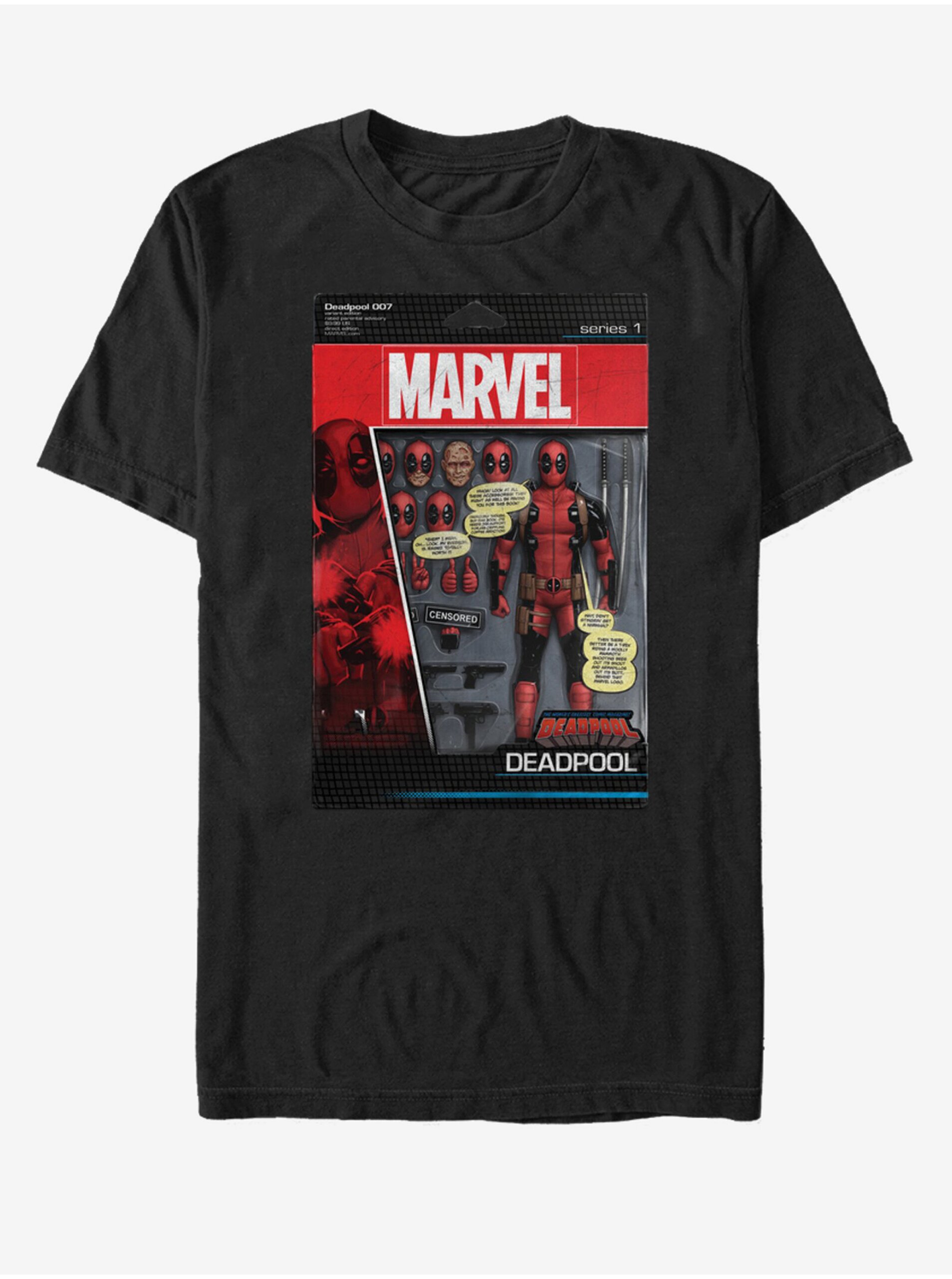 Lacno Čierne unisex tričko Marvel DeadPool Toy Soldier