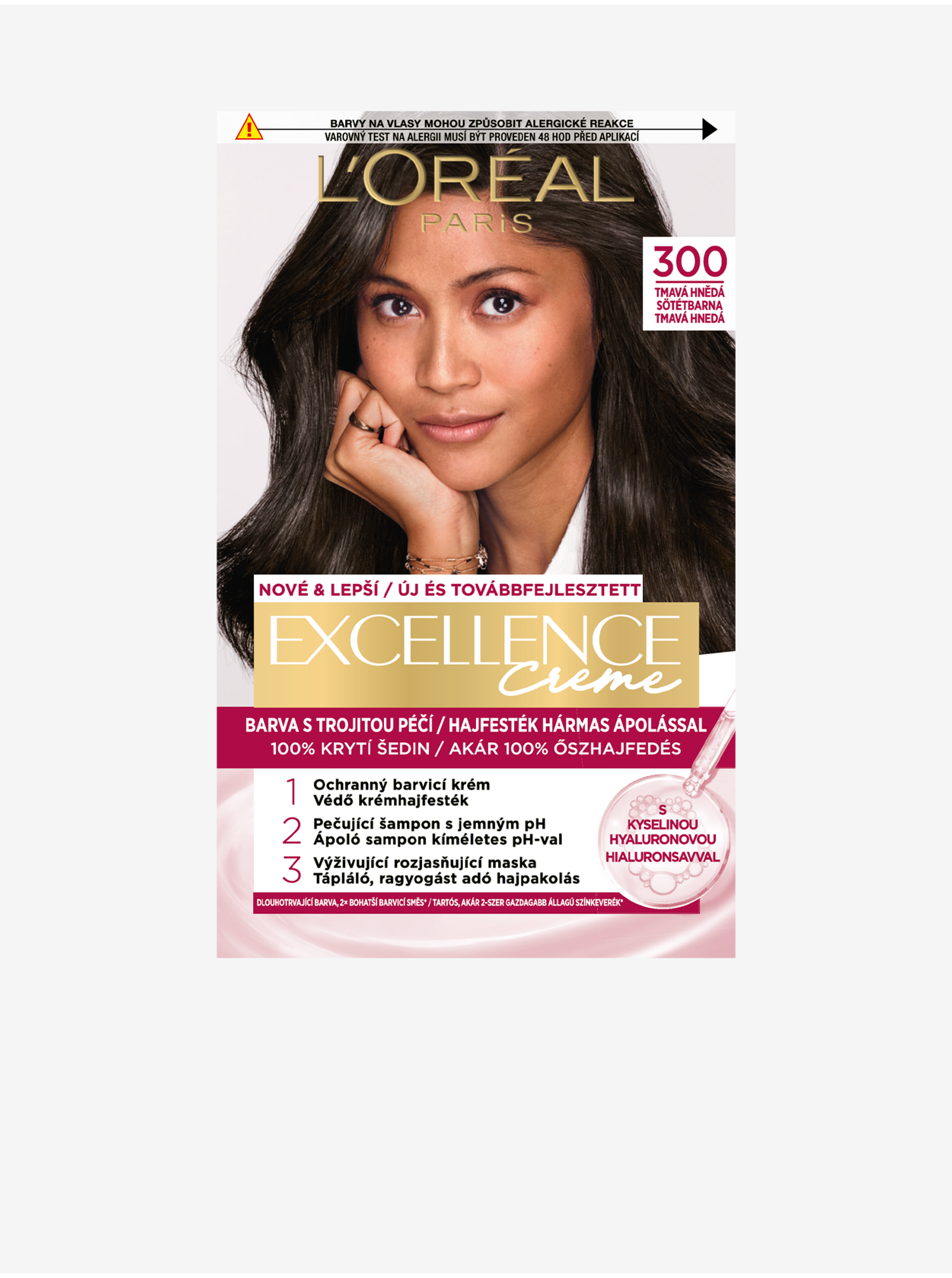 Levně Barva na vlasy L'Oréal Paris Excellence Creme 300 tmavá hnědá