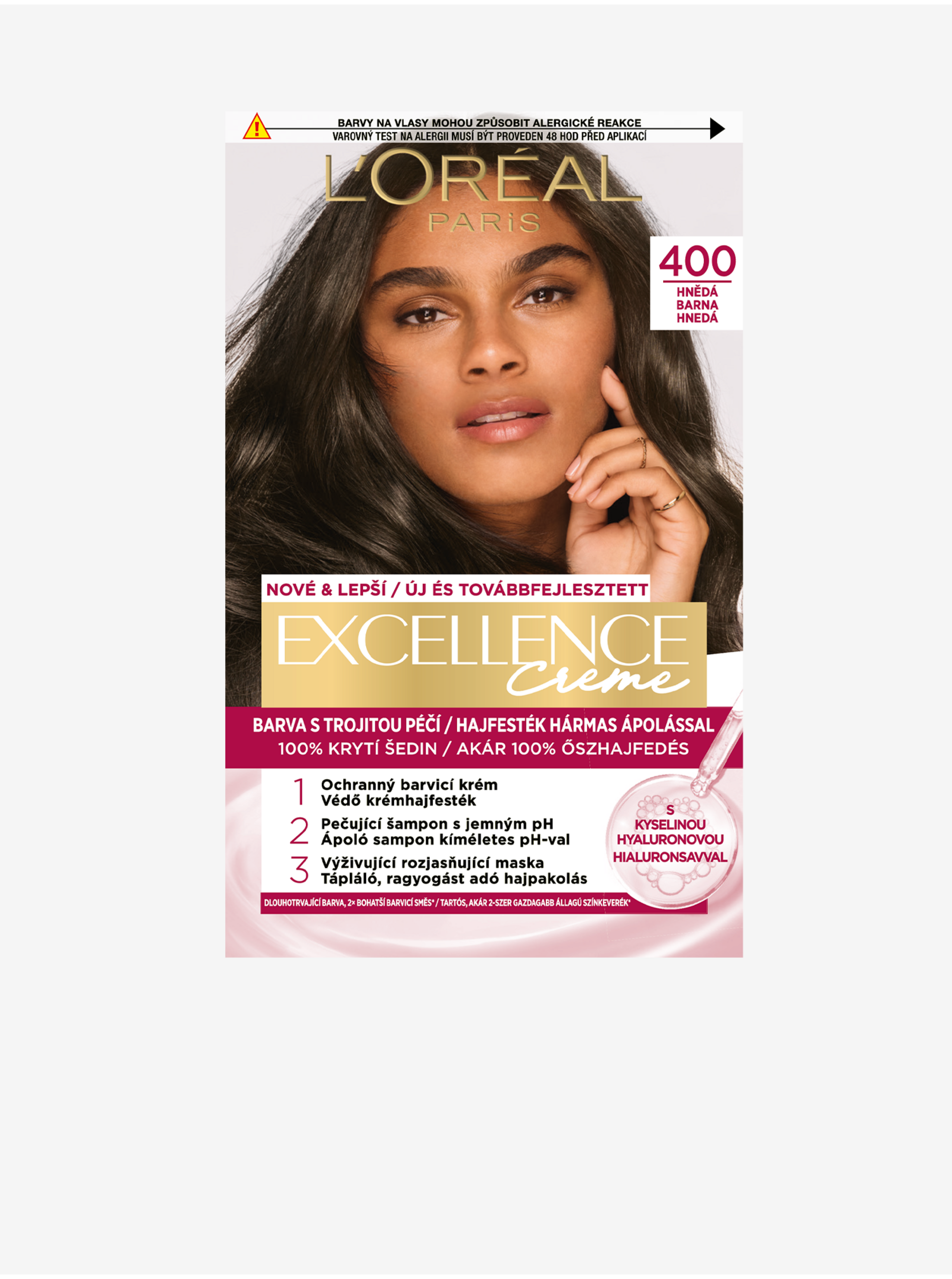 E-shop Barva na vlasy L'Oréal Paris Excellence Creme 400 hnědá