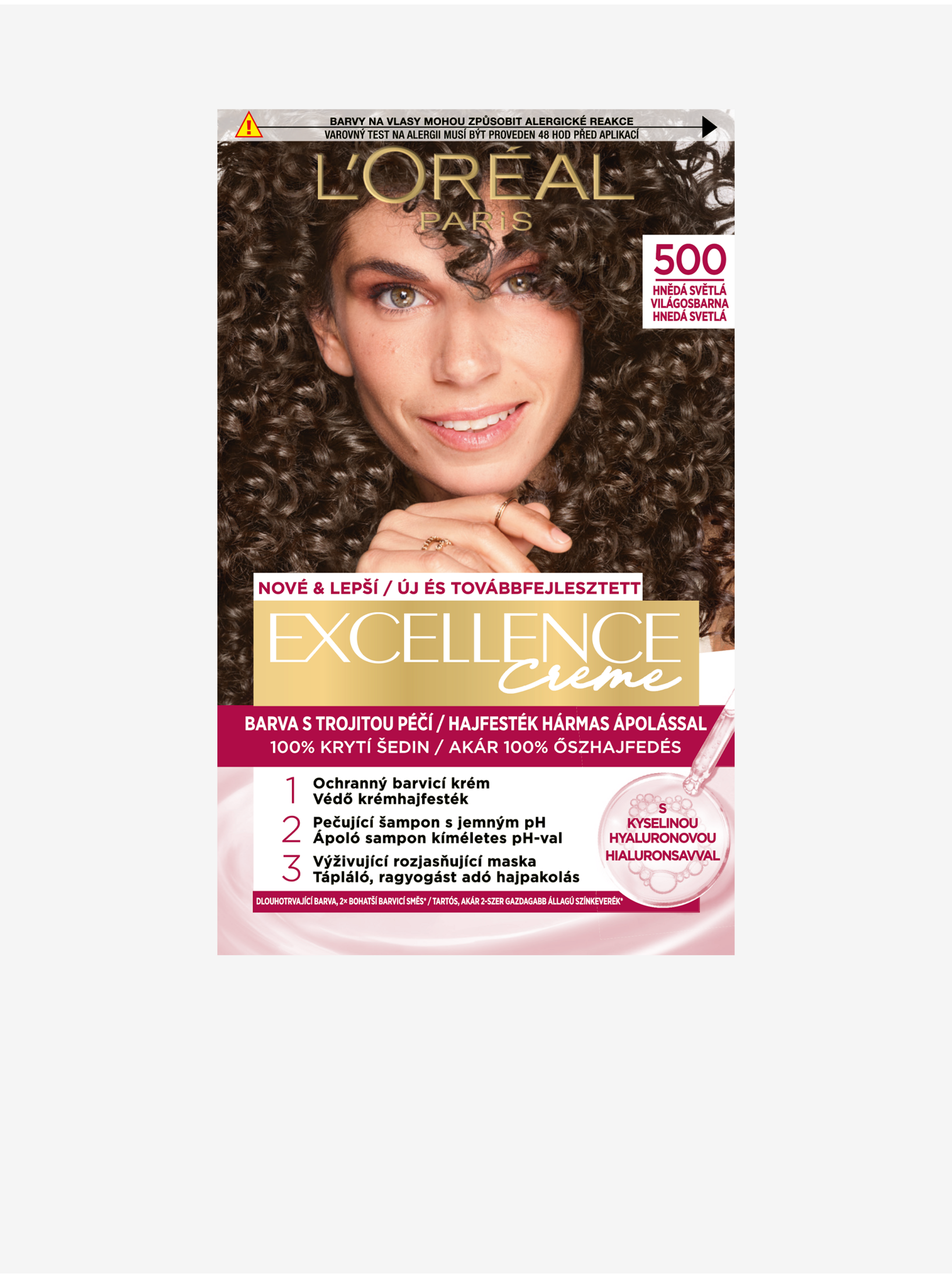 E-shop Barva na vlasy L'Oréal Paris Excellence Creme 500 Hnědá světlá