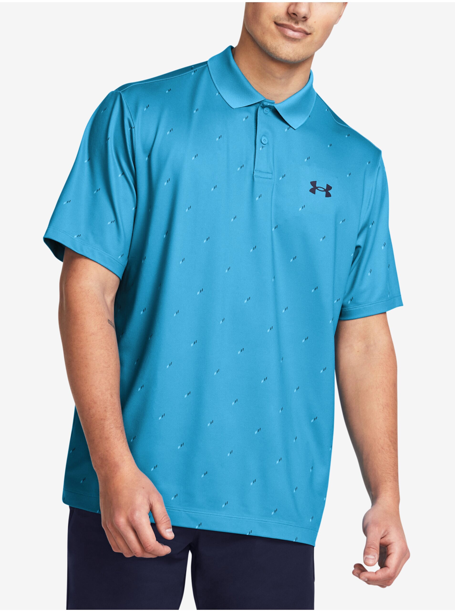Lacno Modré pánske športové polo tričko Under Armour UA Perf 3.0 Printed Polo