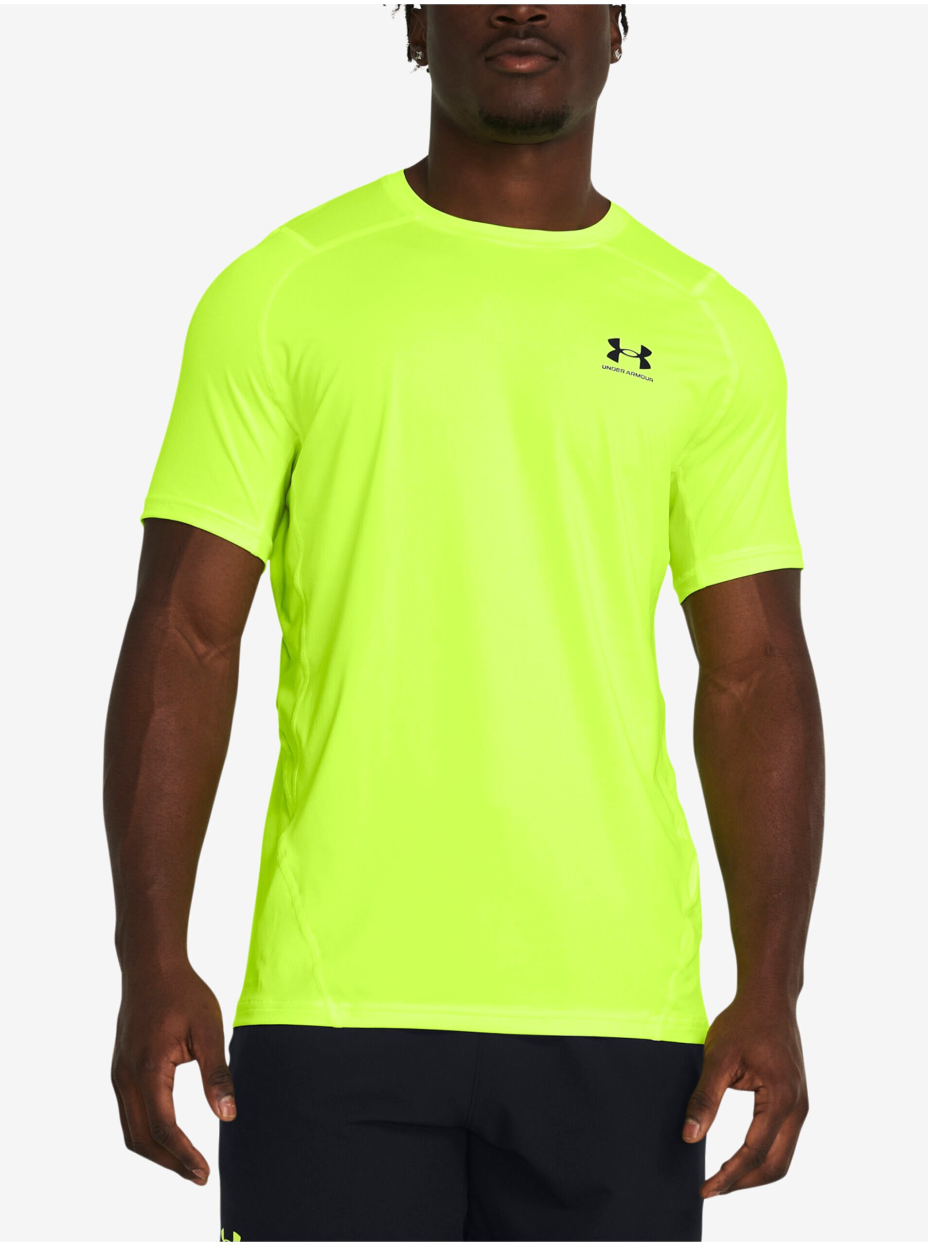 Levně Zelené pánské sportovní tričko Under Armour UA HG Armour Fitted SS-GRN