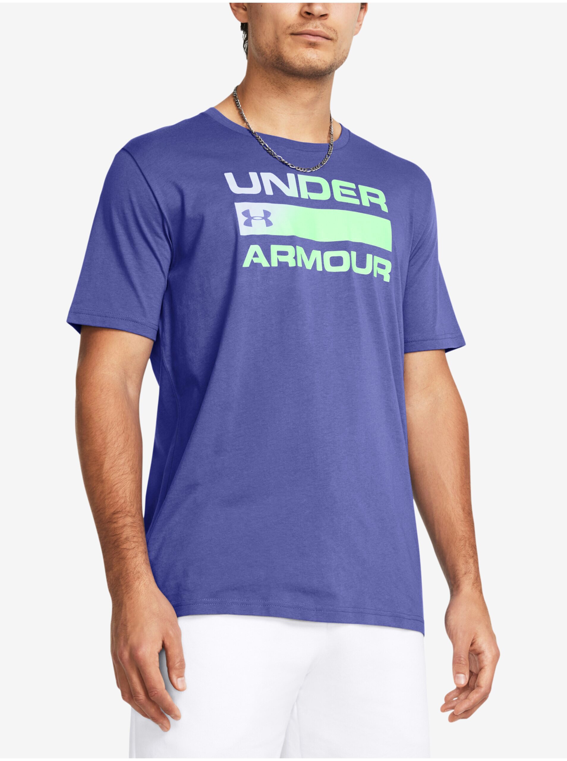 E-shop Fialové pánské tričko Under Armour UA TEAM ISSUE WORDMARK SS-PPL