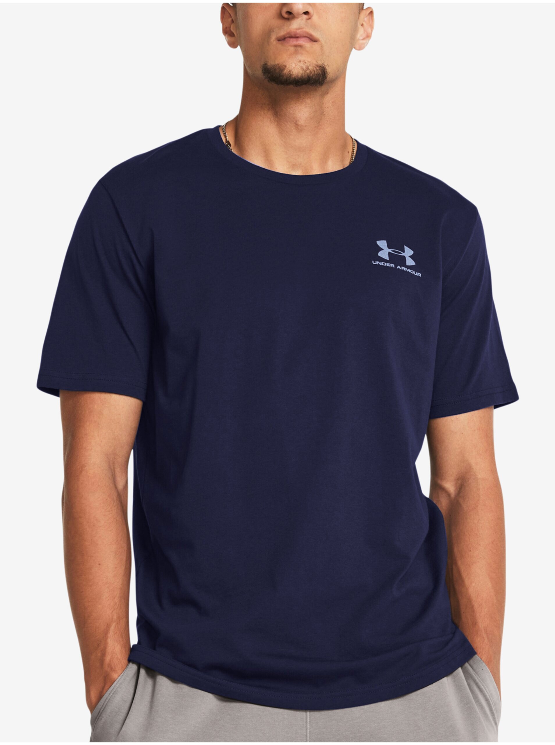 E-shop Tmavě modré pánské tričko Under Armour UA M SPORTSTYLE LC SS-BLU