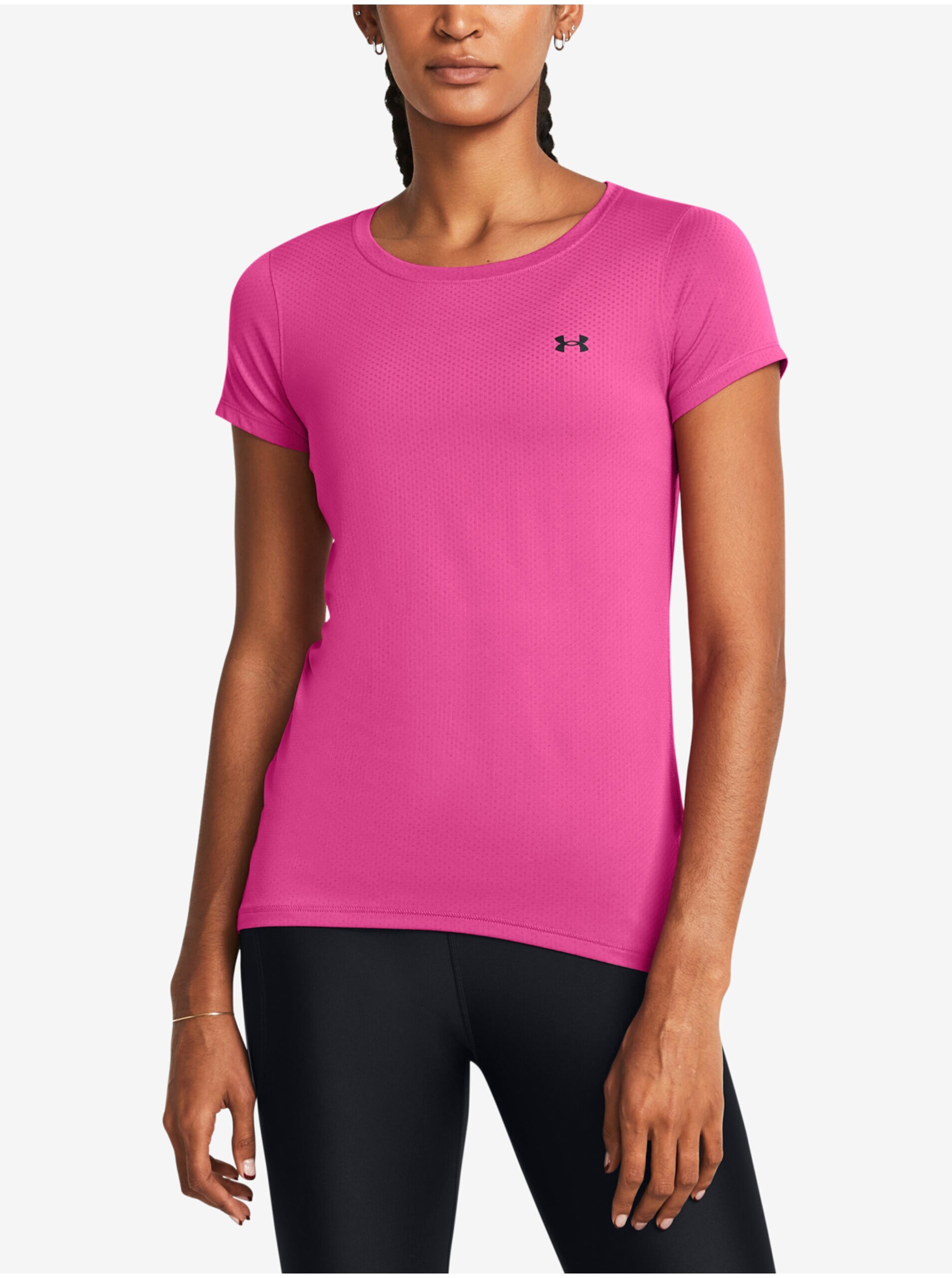 Levně Růžové dámské sportovní tričko Under Armour Tech Mesh SS-PNK