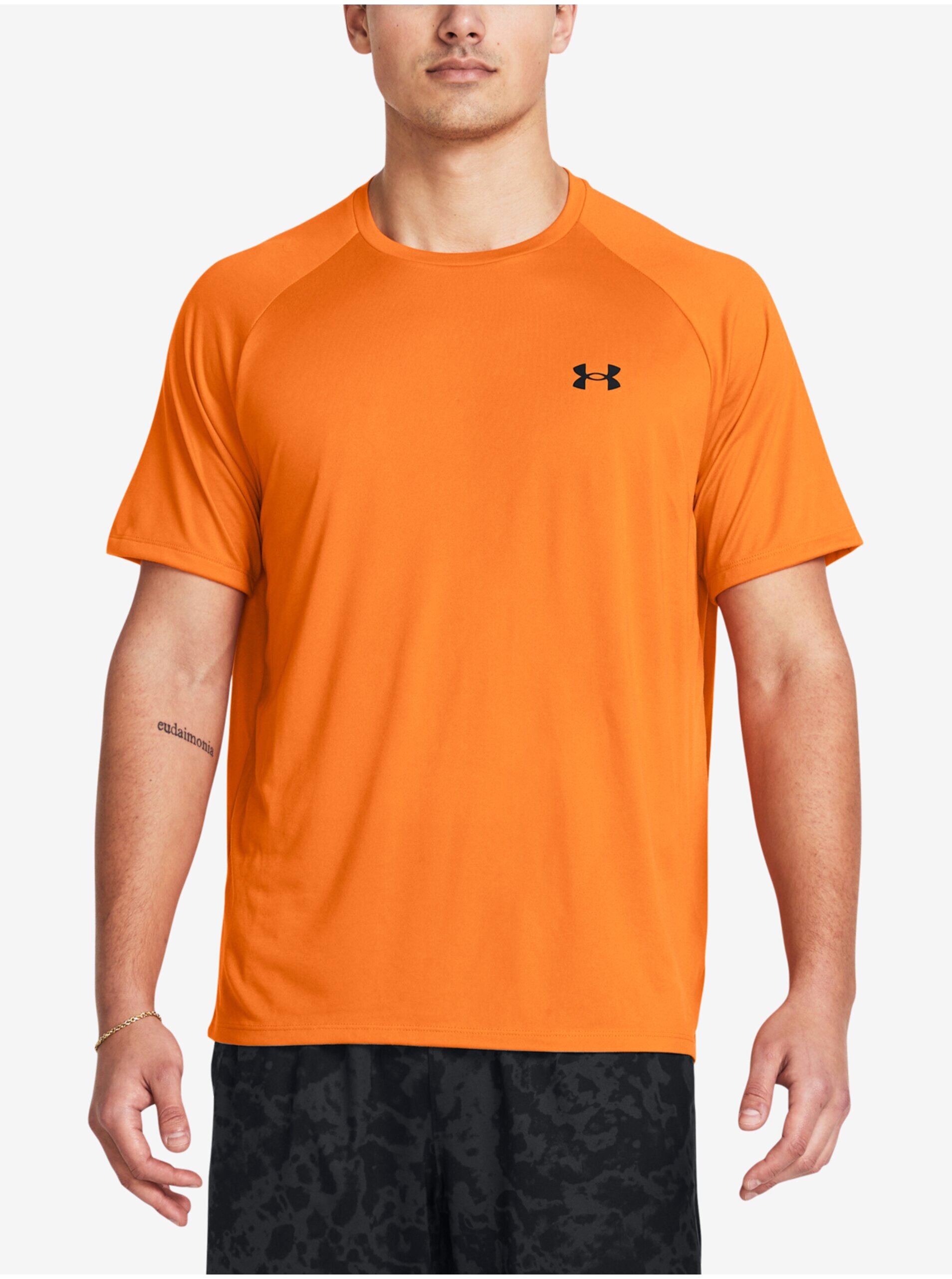 Levně Oranžové pánské tričko Under Armour UA Tech 2.0 SS Tee-ORG