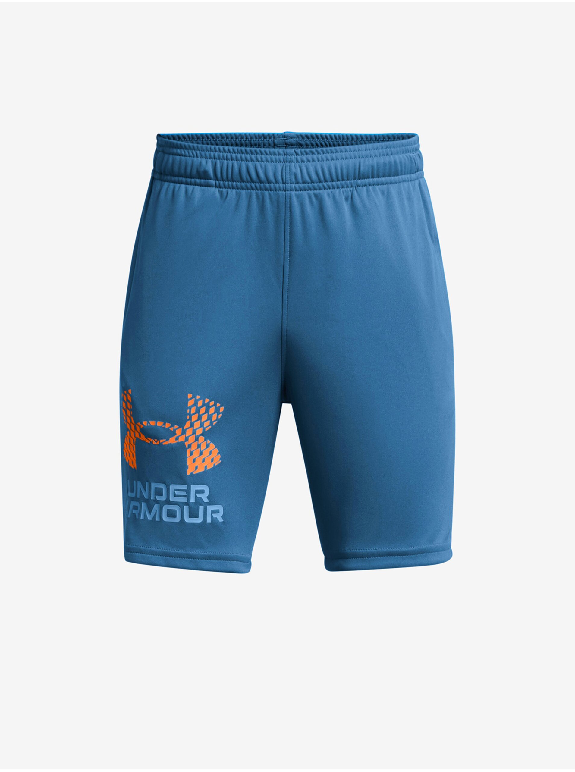 Levně Modré klučičí sportovní kraťasy Under Armour UA Tech Logo Shorts