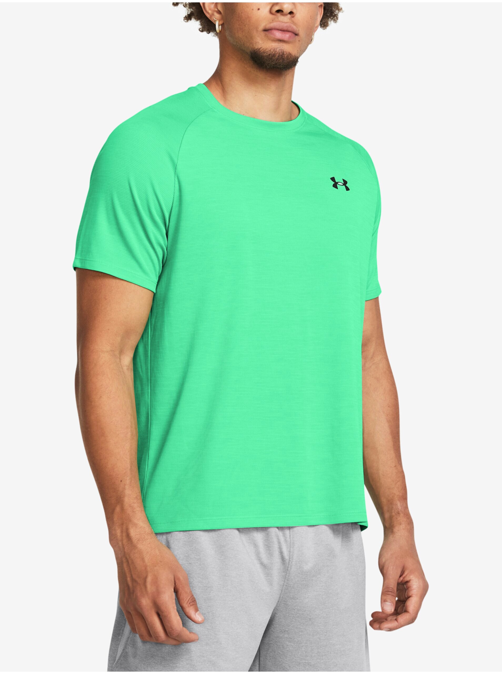 Levně Zelené pánské sportovní tričko Under Armour UA Tech Textured SS