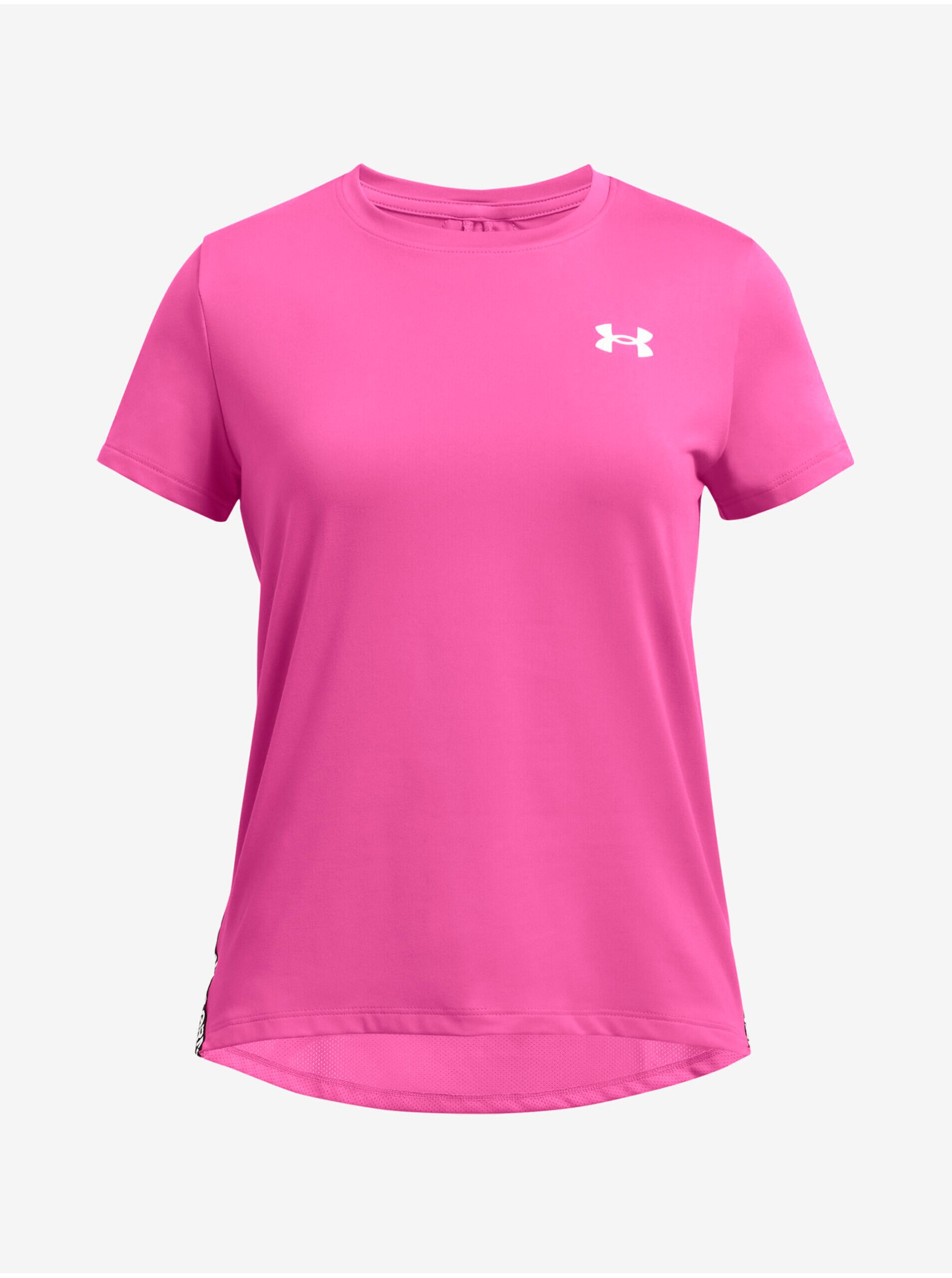 Lacno Tmavo ružové dievčenské športové tričko Under Armour Knockout Tee