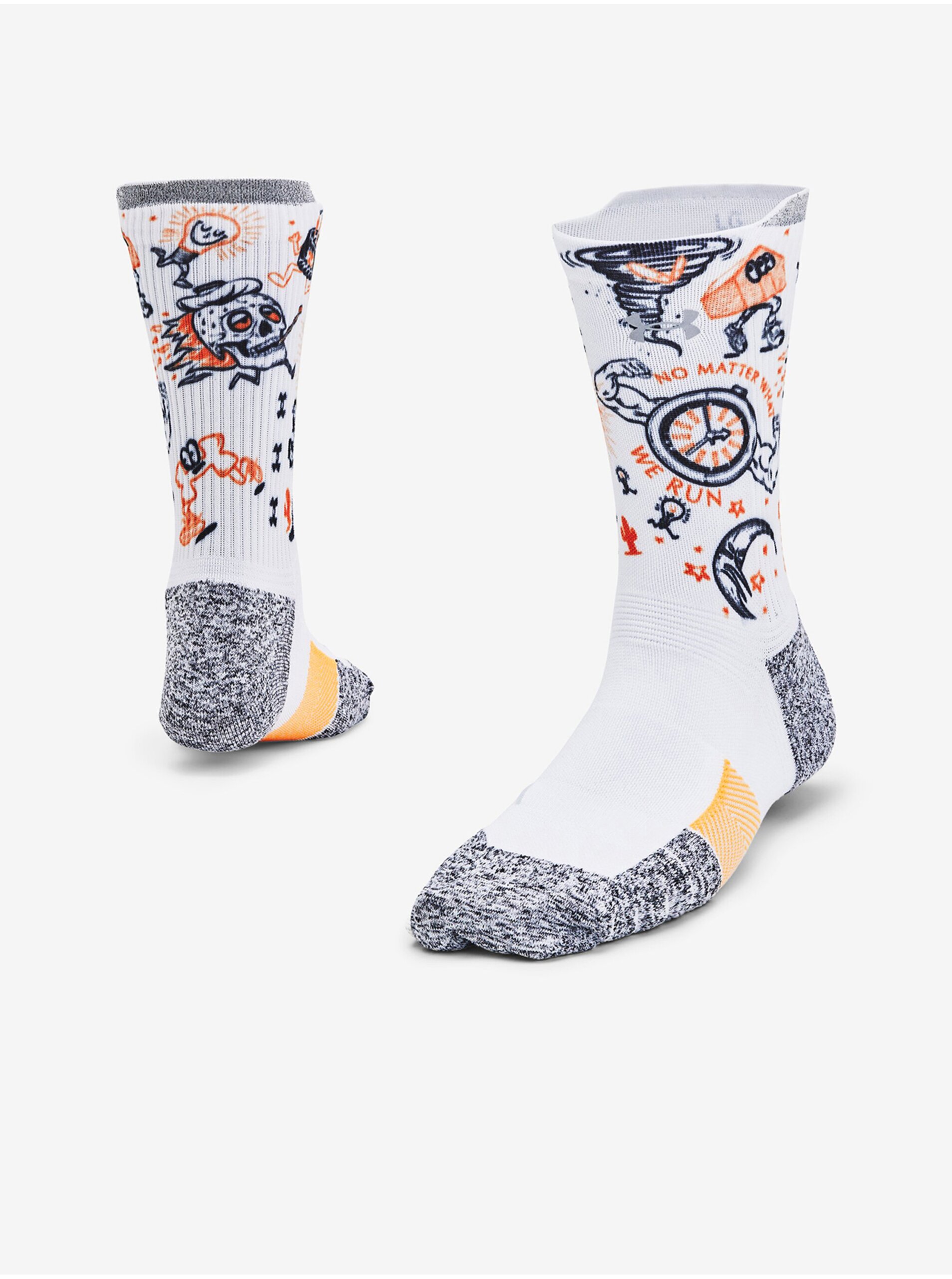 E-shop Bílé ponožky Under Armour UA AD Run Cushion 1pk Mid