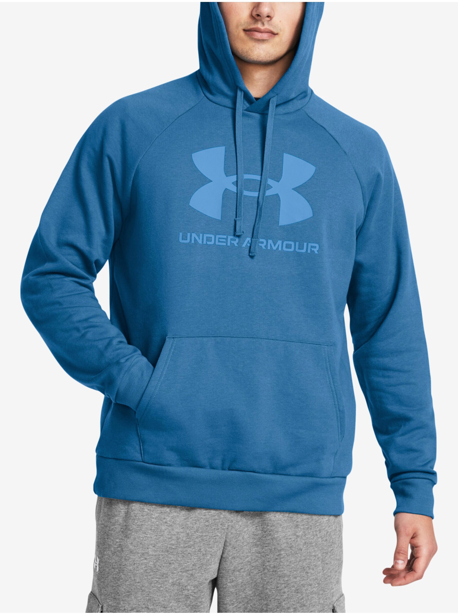 Lacno Modrá pánska mikina Under Armour UA Rival Fleece Logo HD