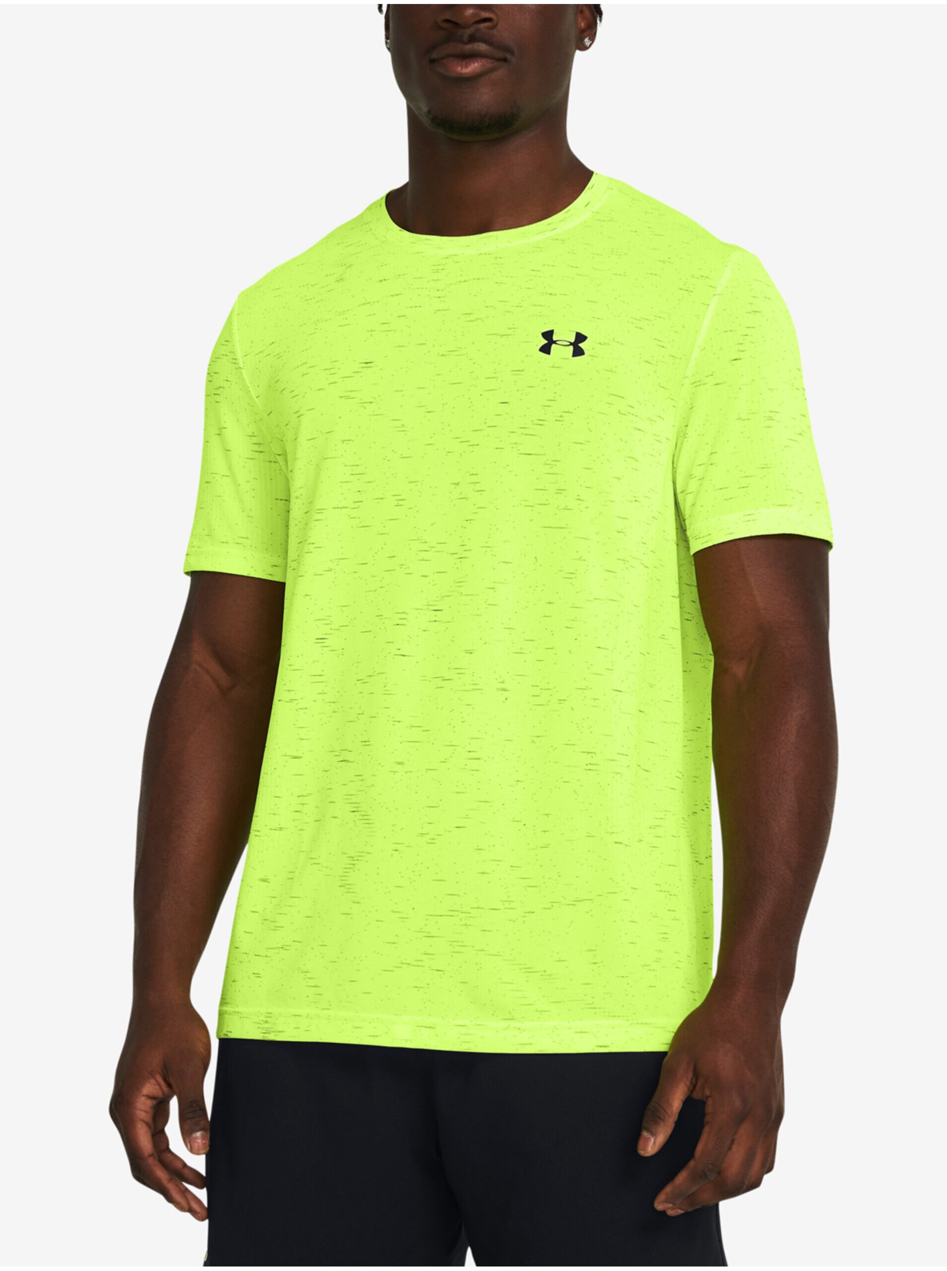 Levně Zelené pánské neonové tričko Under Armour Vanish Seamless SS