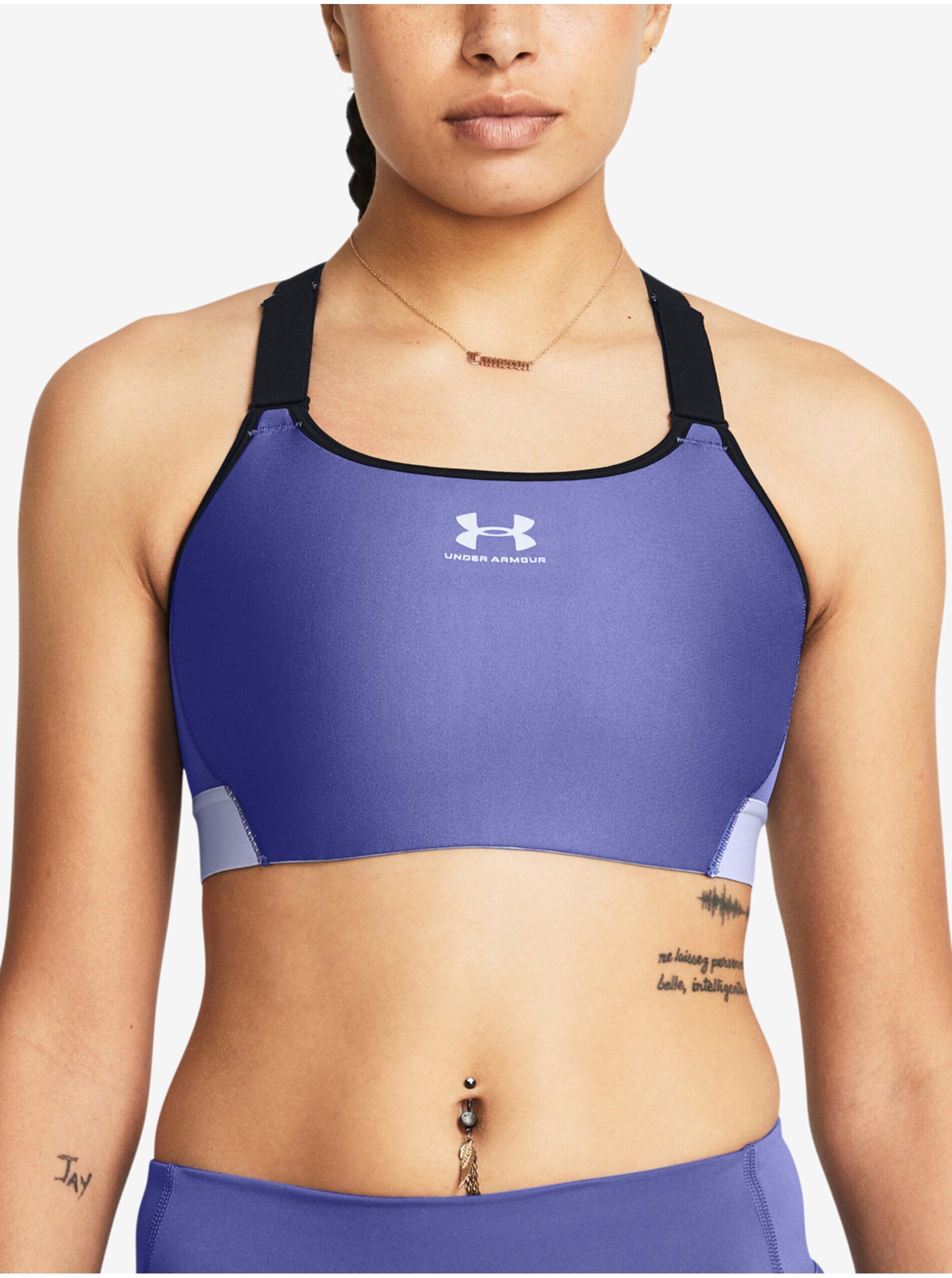 Levně Fialová dámská podprsenka Under Armour UA HeatGear High