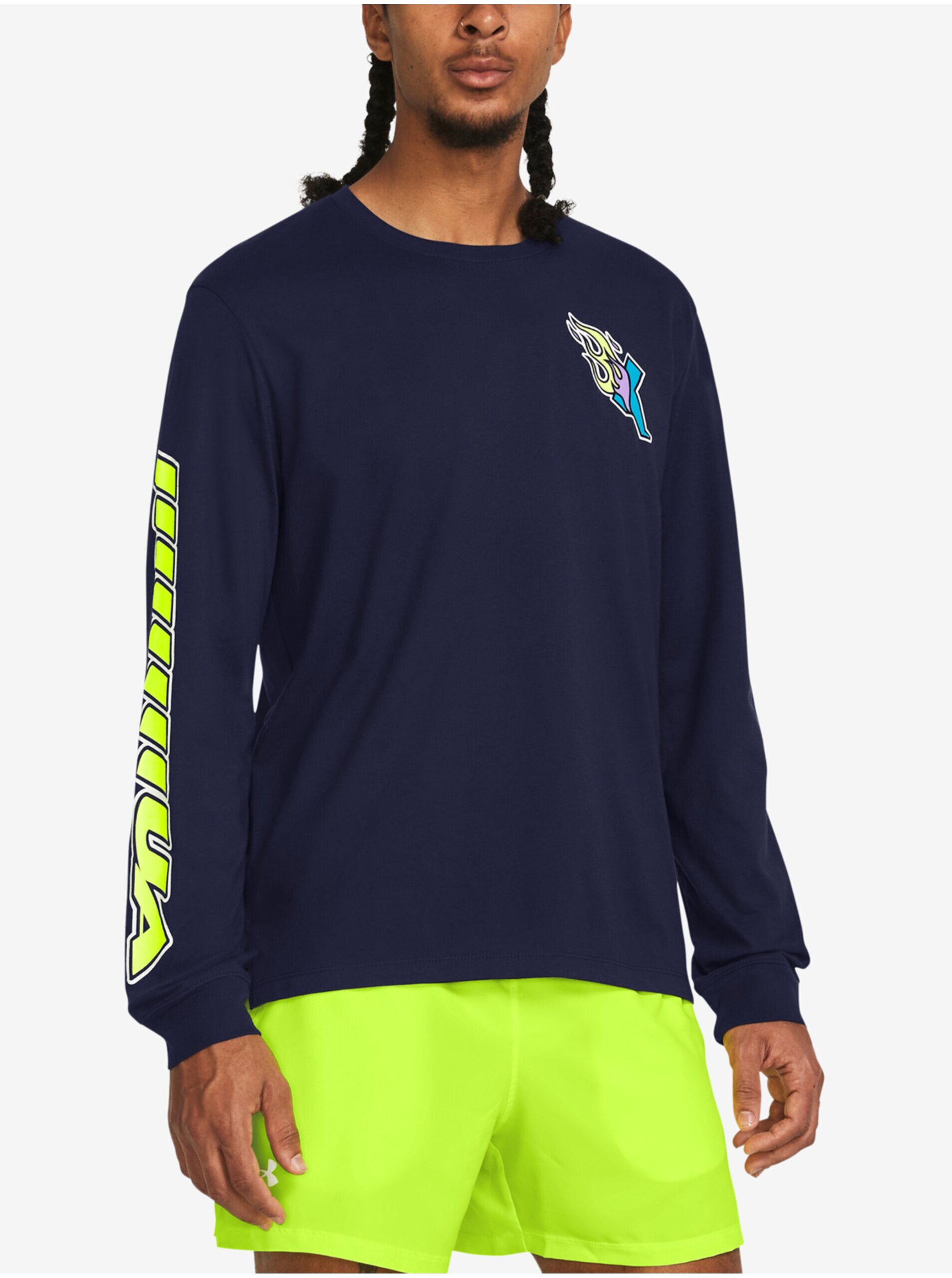E-shop Tmavě modré pánské sportovní tričko Under Armour UA RUN ANYWHERE LS