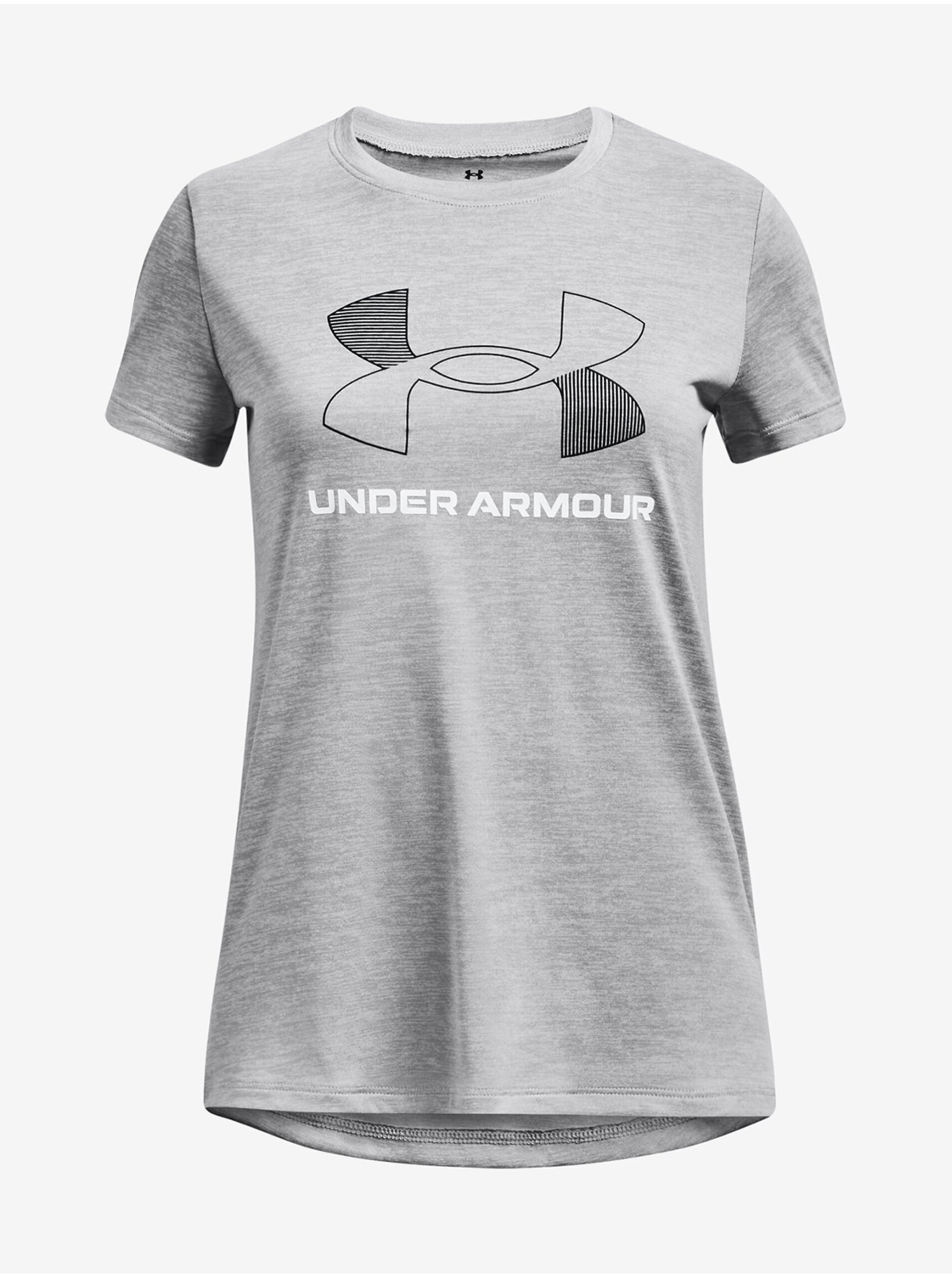 Lacno Sivé dievčenské športové tričko Under Armour UA Tech BL Twist SS-GRY