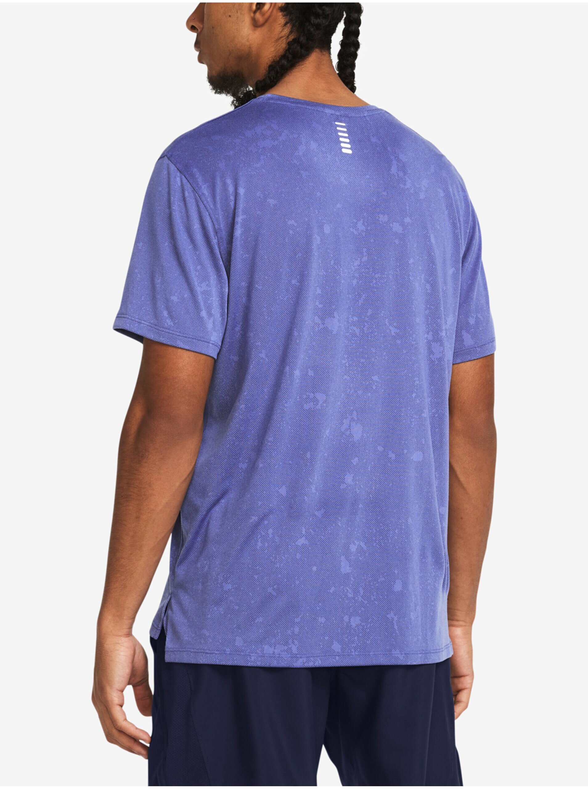 Fialové pánské tričko Under Armour UA Launch Splatter SS