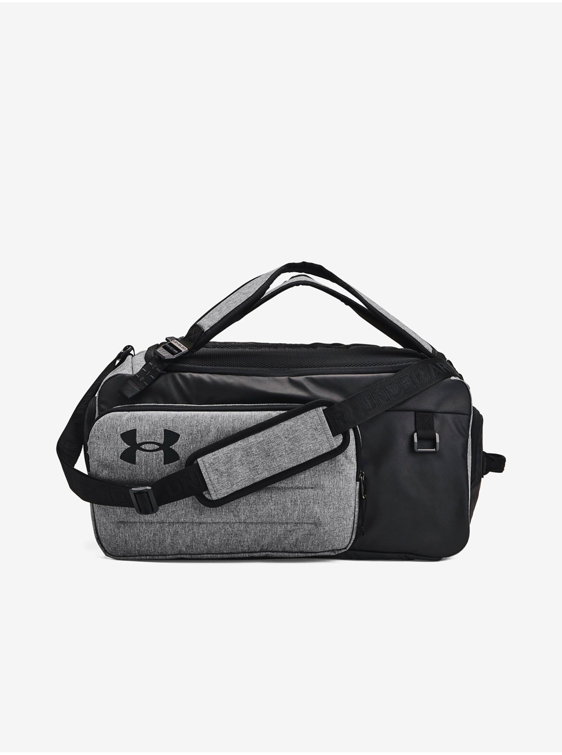 Lacno Čierno-šedá športová taška Under Armour UA Contain Duo MD BP Duffle